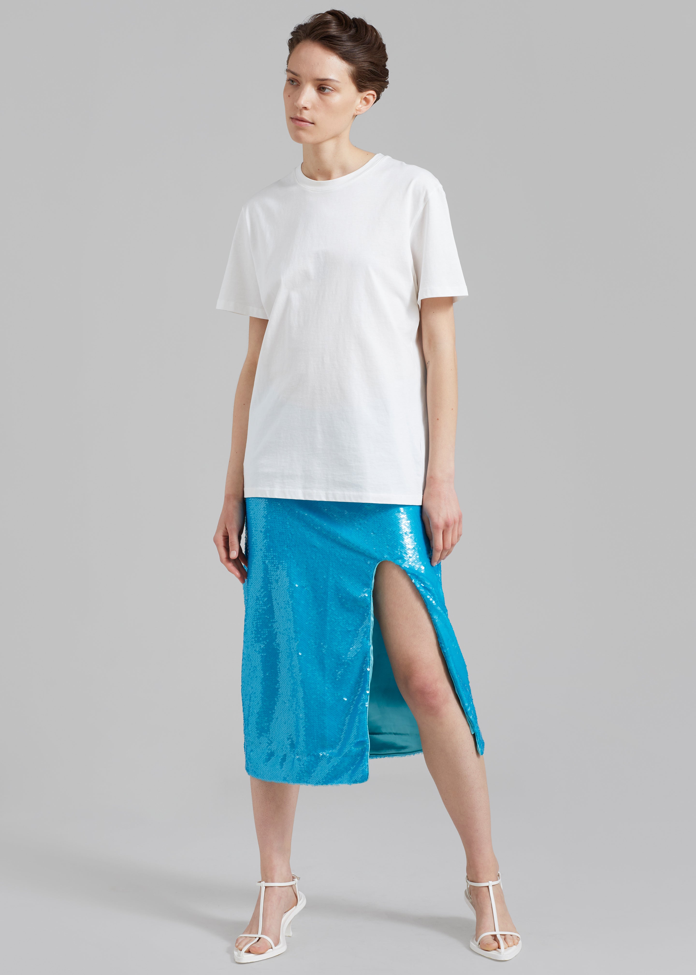 GANNI Sequins Skirt - Blue Curacao - 3