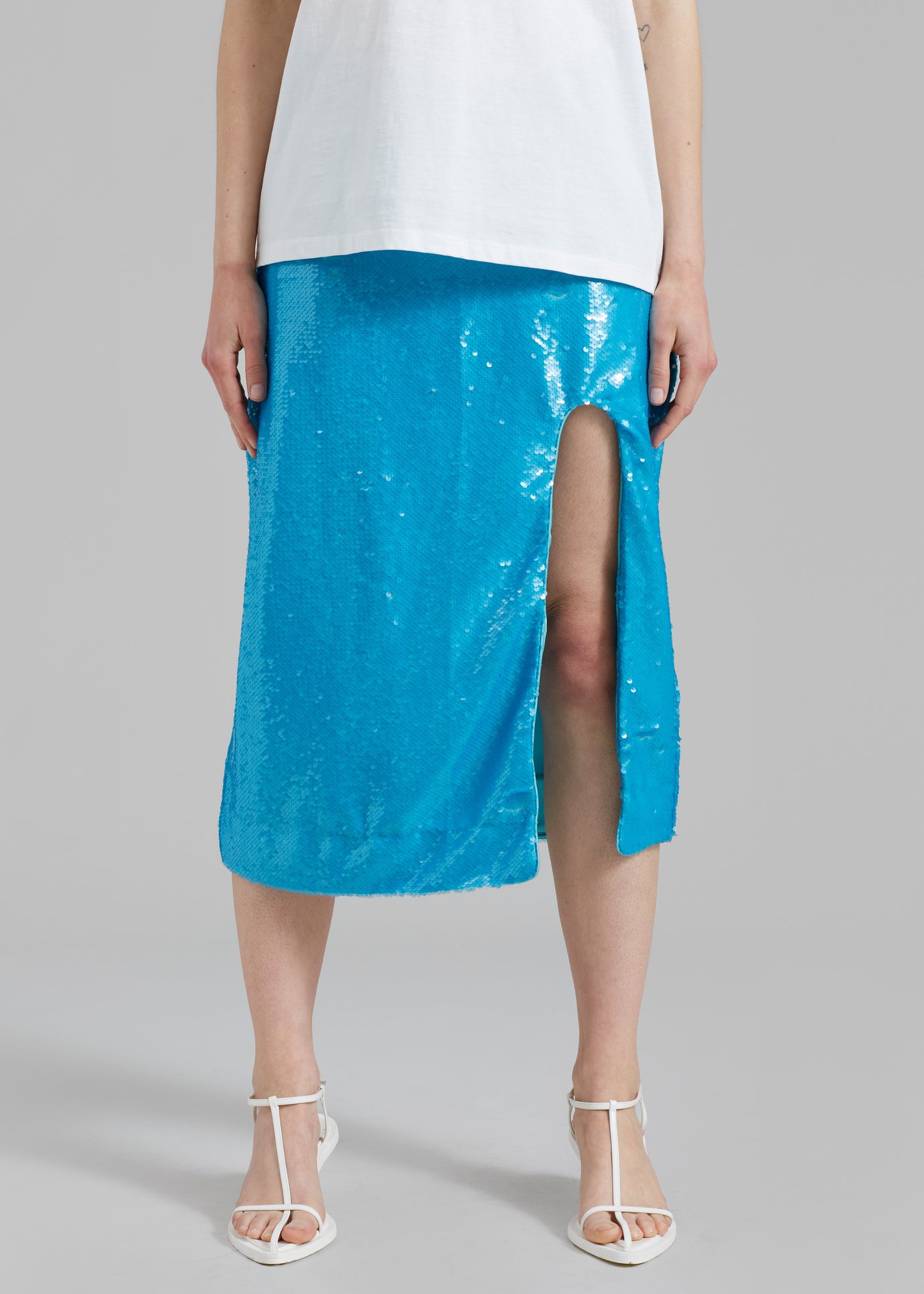 GANNI Sequins Skirt - Blue Curacao - 1