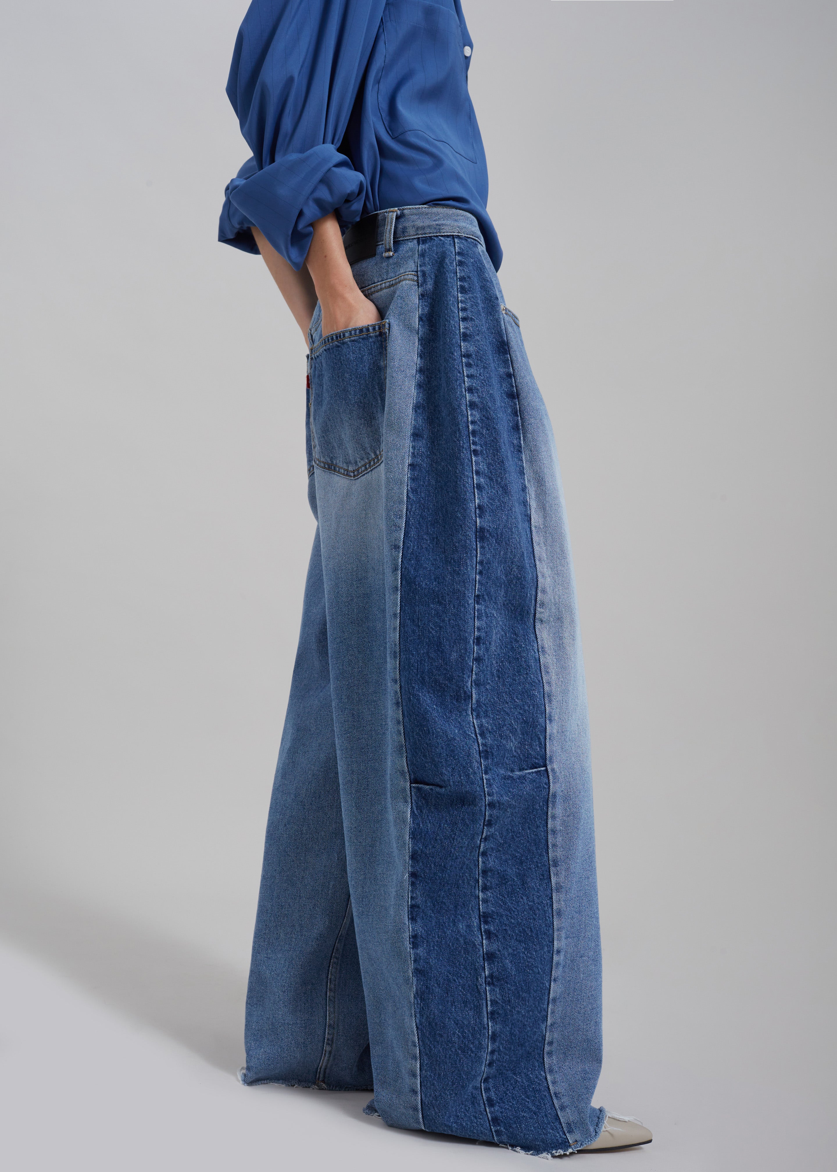 Gatlin Color Block Jeans - Blue Wash - 7