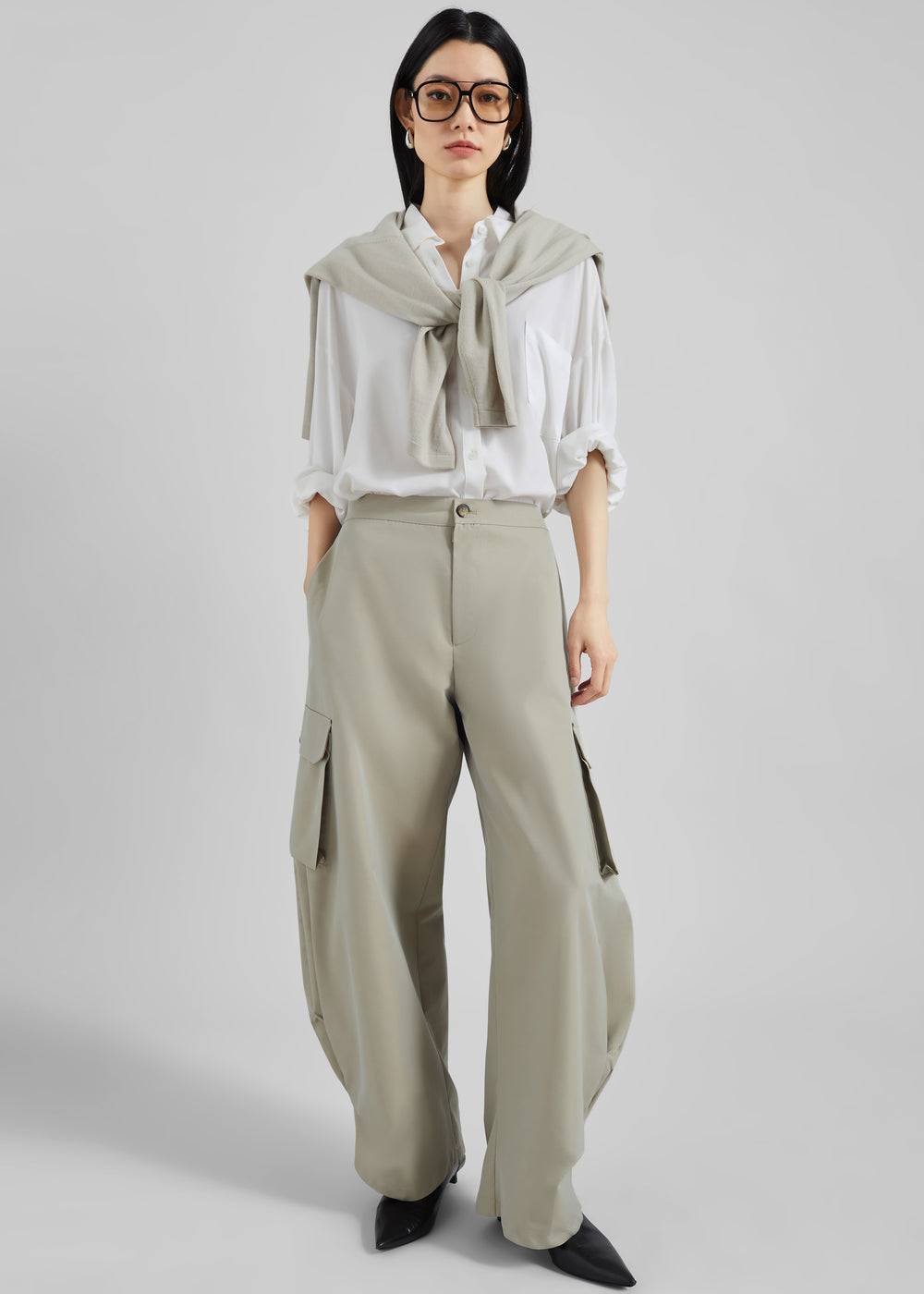 Geilo Barrel Leg Pants - Beige - 1