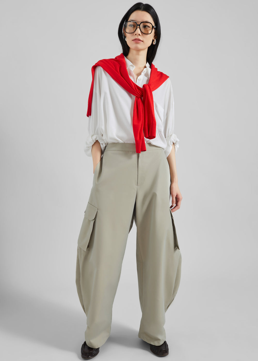 Geilo Barrel Leg Pants - Beige