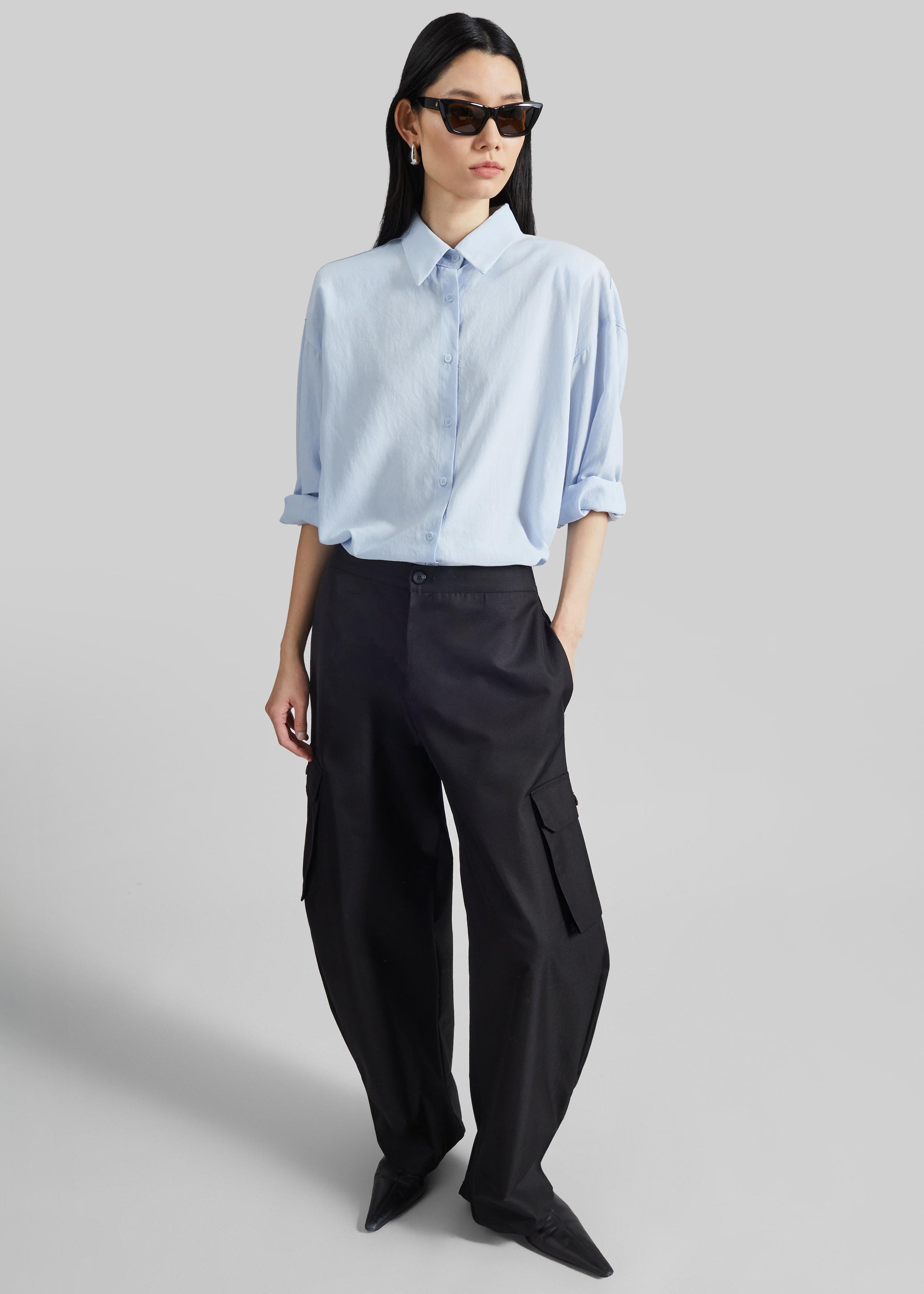 Shop the look image for Geilo Barrel Leg Pants - Black