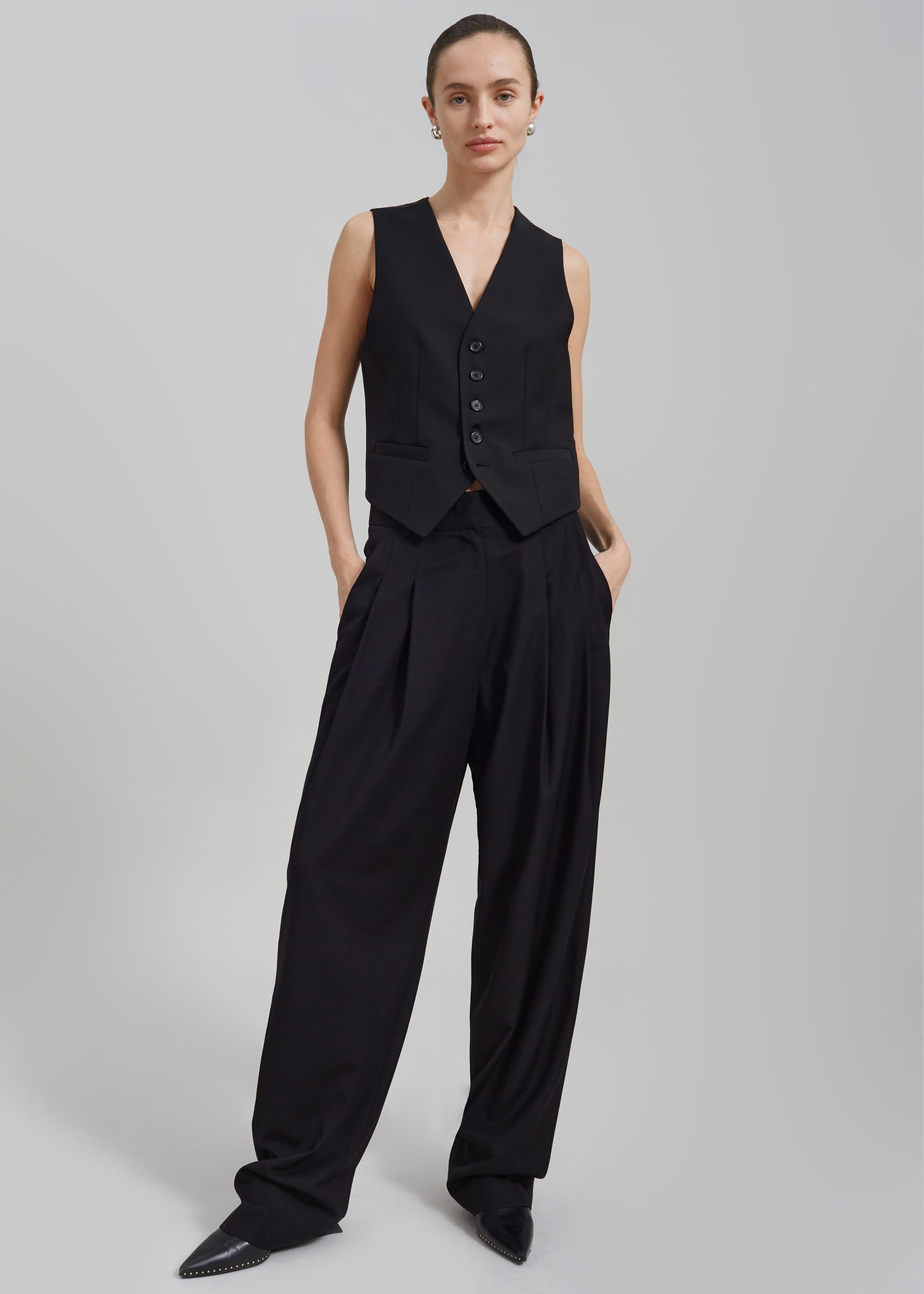 Gelso Pleated Trousers - Black - 12