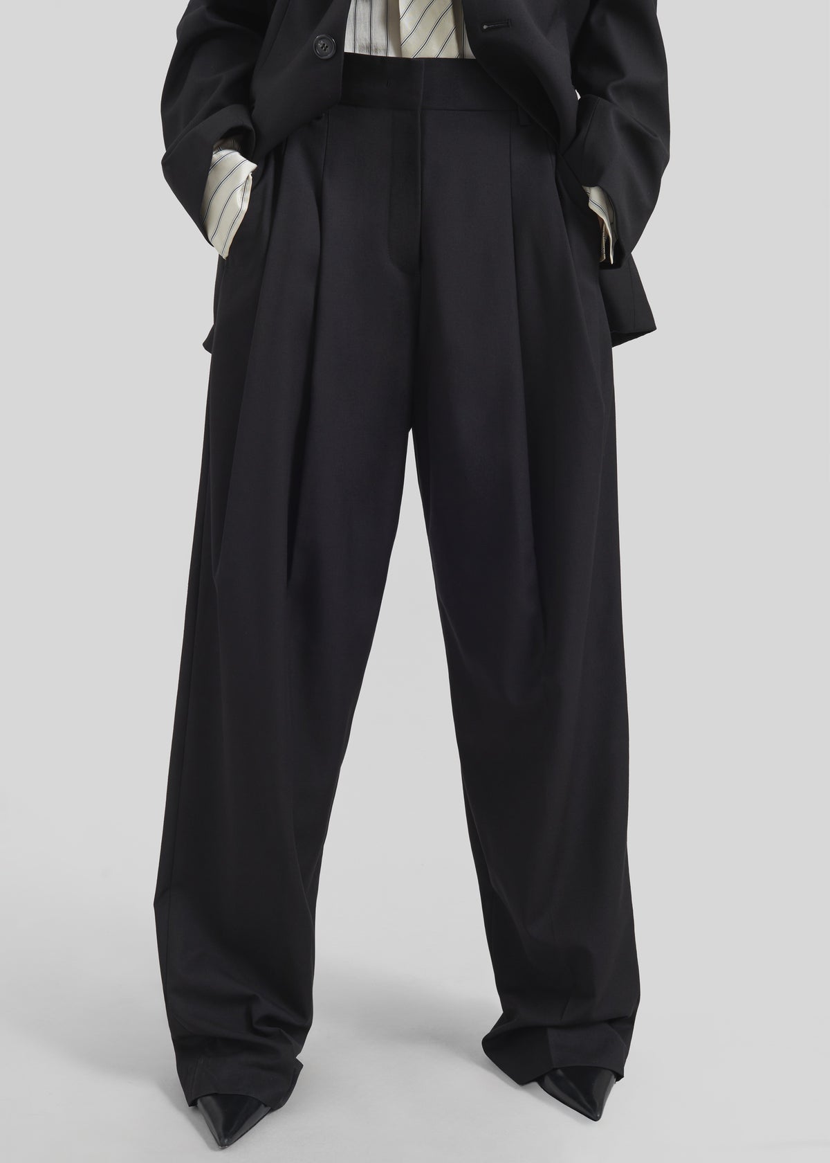 Gelso Pleated Trousers - Black - 3