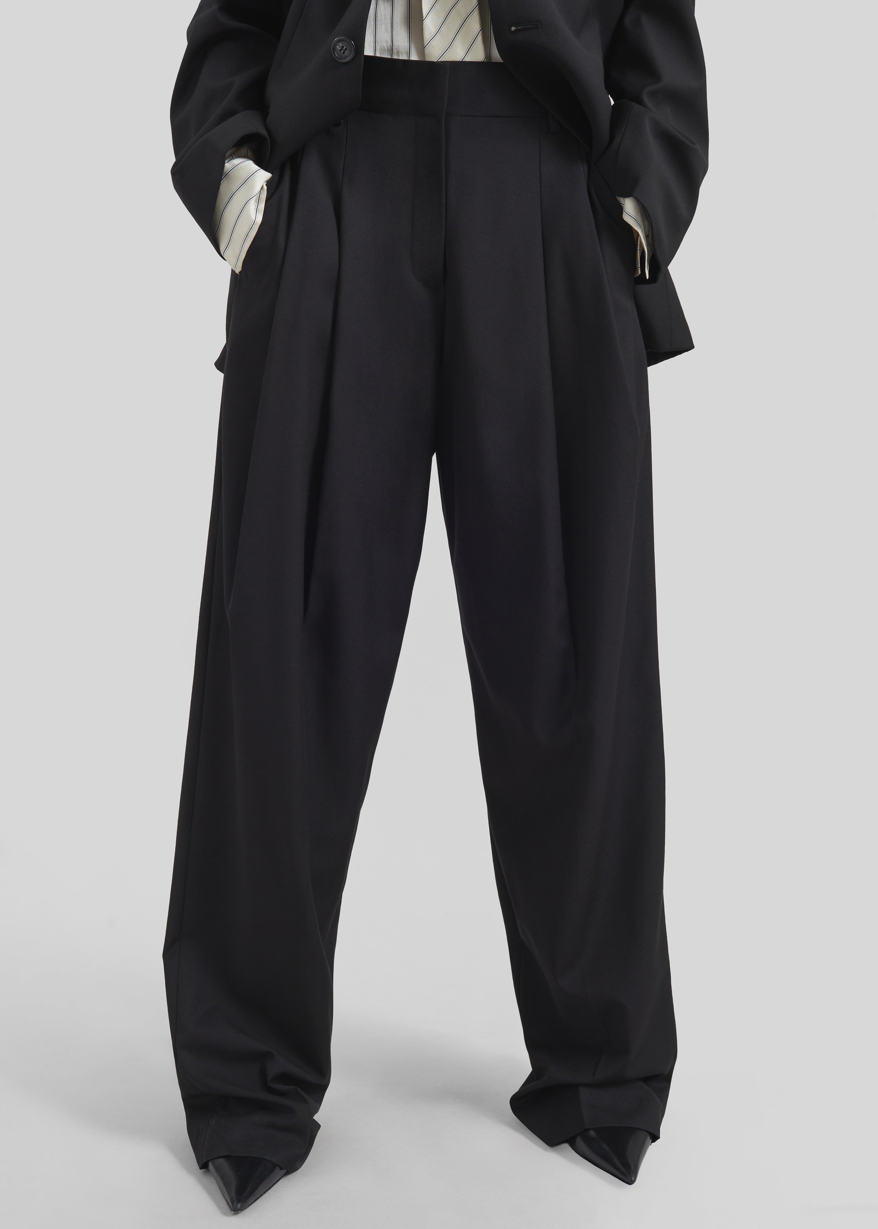 Gelso Pleated Trousers - Black - 3