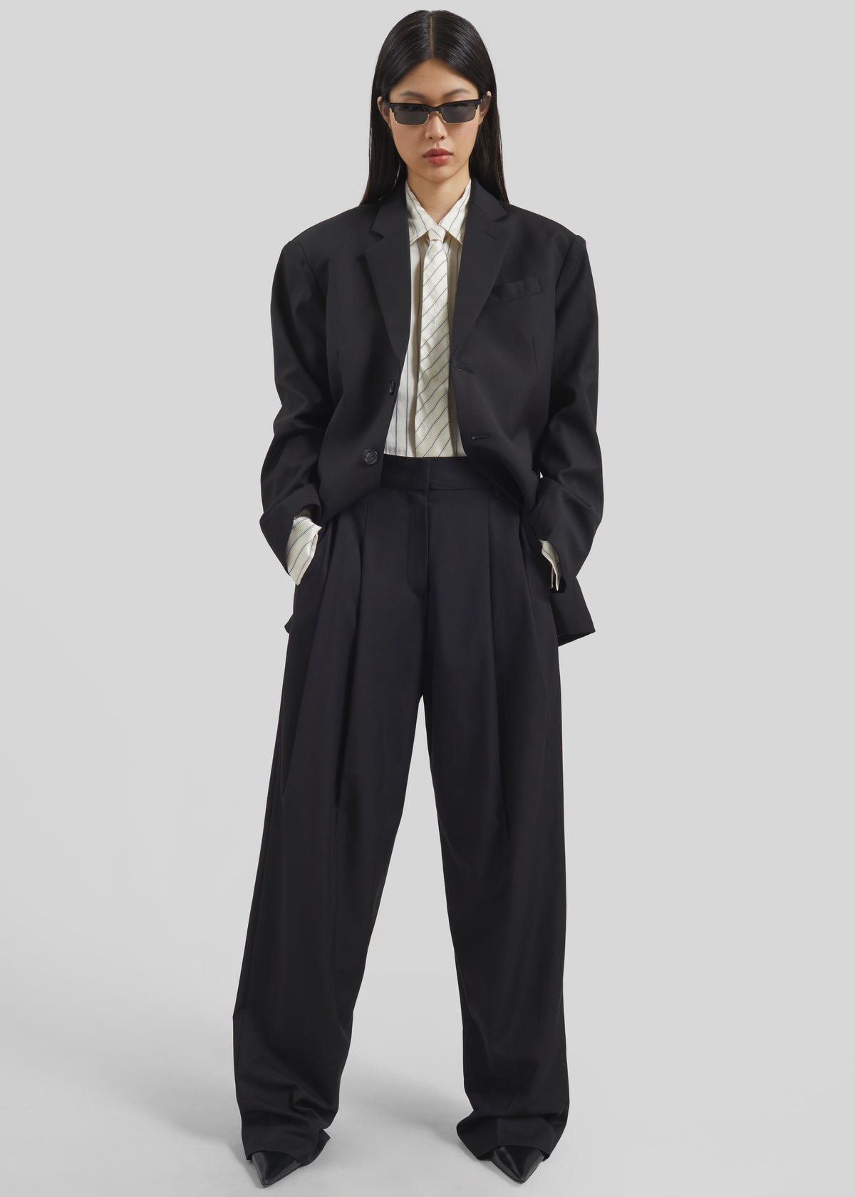 Gelso Pleated Trousers - Black - 2