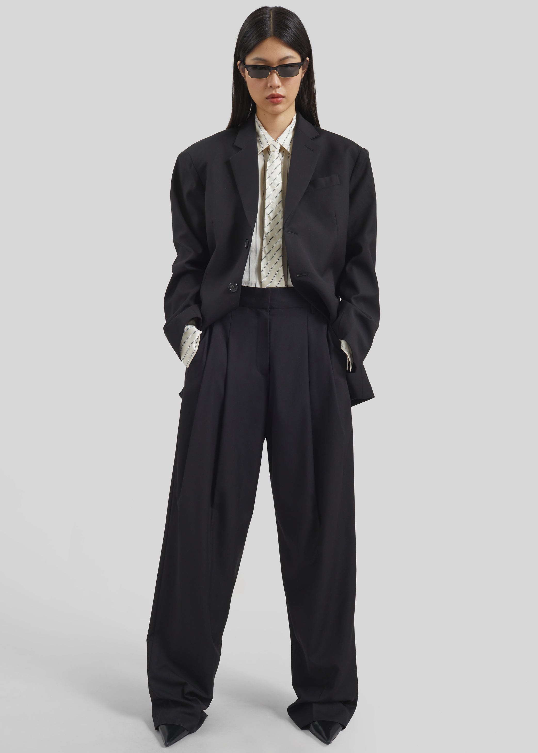 Shop the look image for Gelso Pleated Trousers - Black