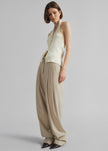 Gelso Pleated Twill Trousers - Beige