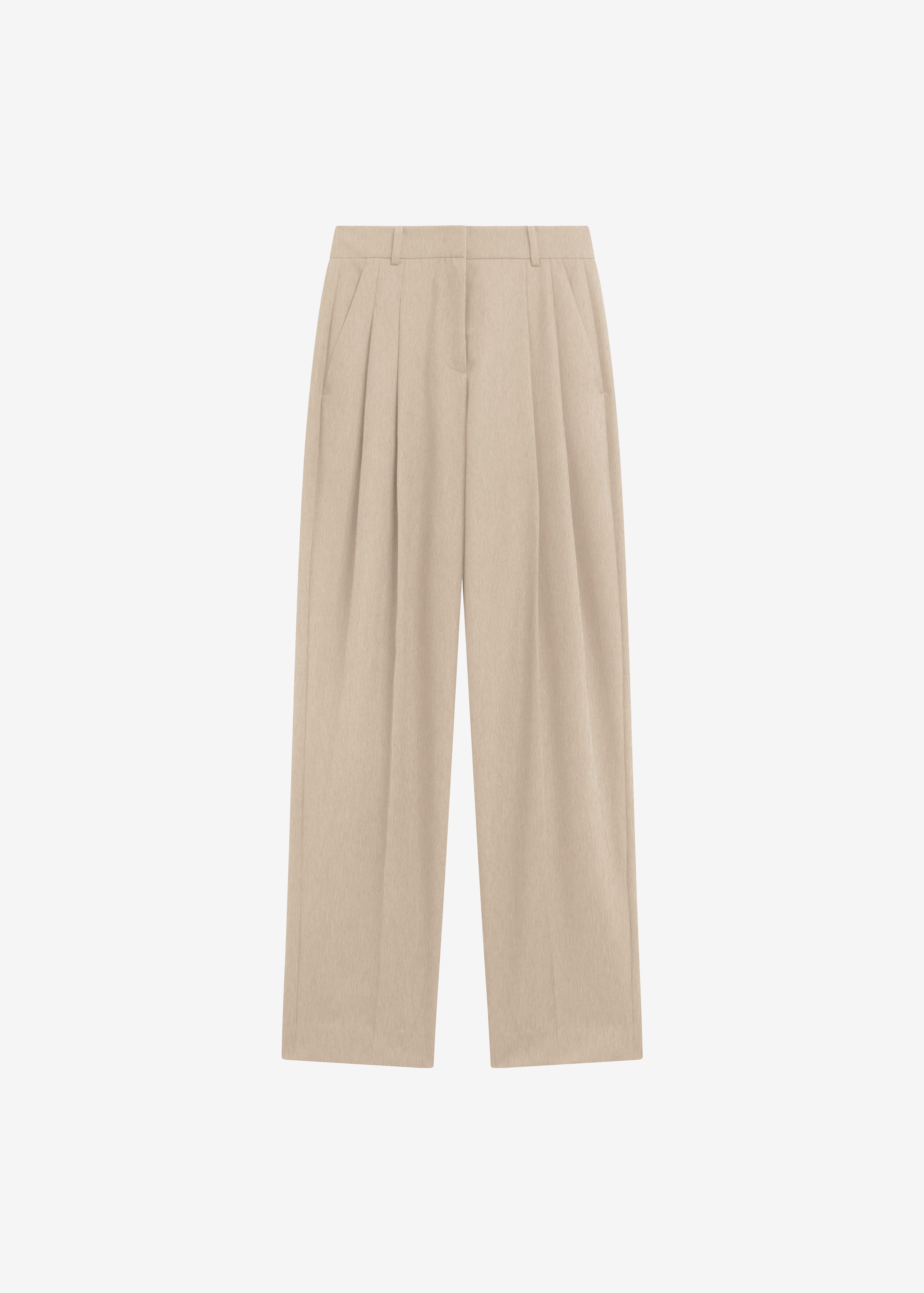 Gelso Pleated Twill Trousers - Beige - 10