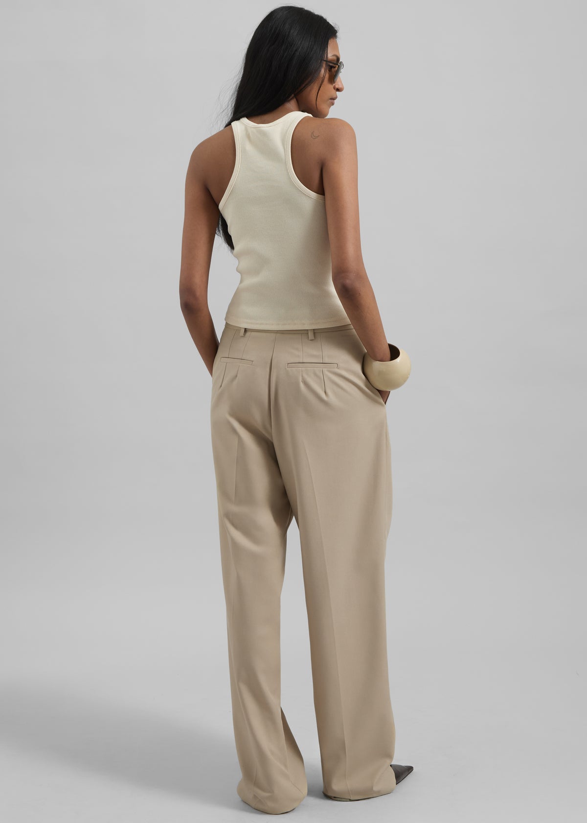 Gelso Pleated Twill Trousers - Beige - 9