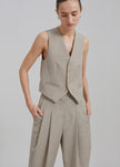 Gelso Waistcoat - Light Taupe Melange