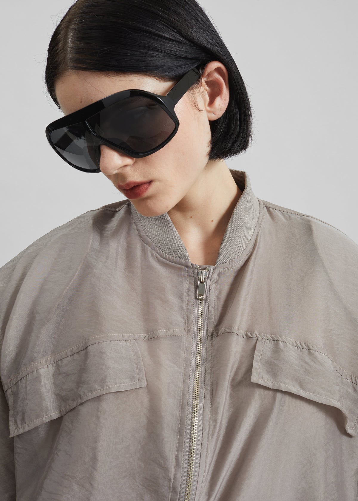 Gemena Padded Bomber Jacket - Taupe - 3