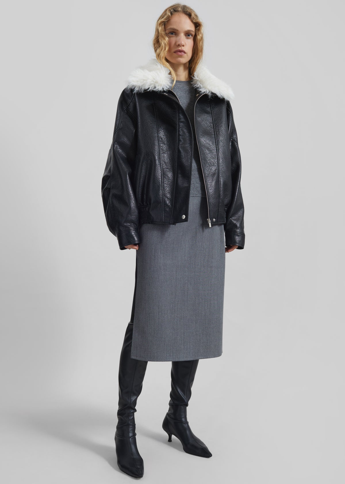 Gemonio Faux Leather Jacket - Black - 5