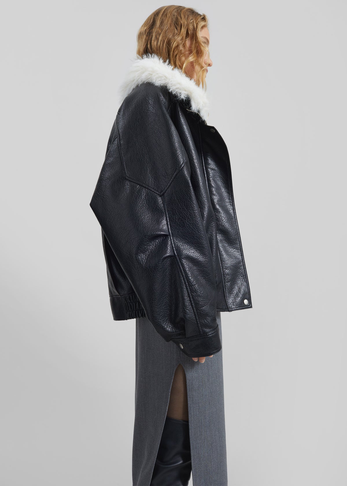 Gemonio Faux Leather Jacket - Black - 3