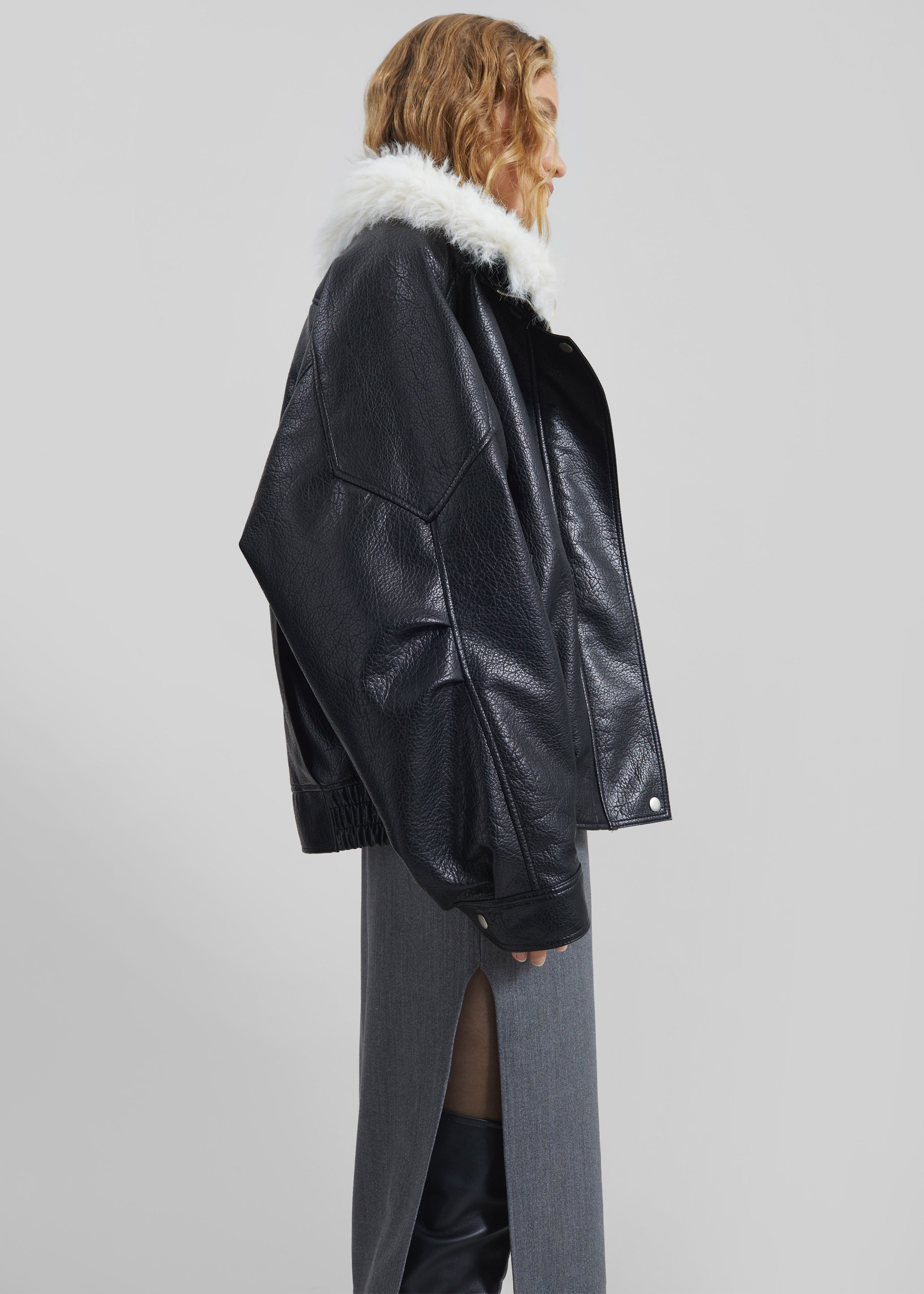 Gemonio Faux Leather Jacket - Black - 3