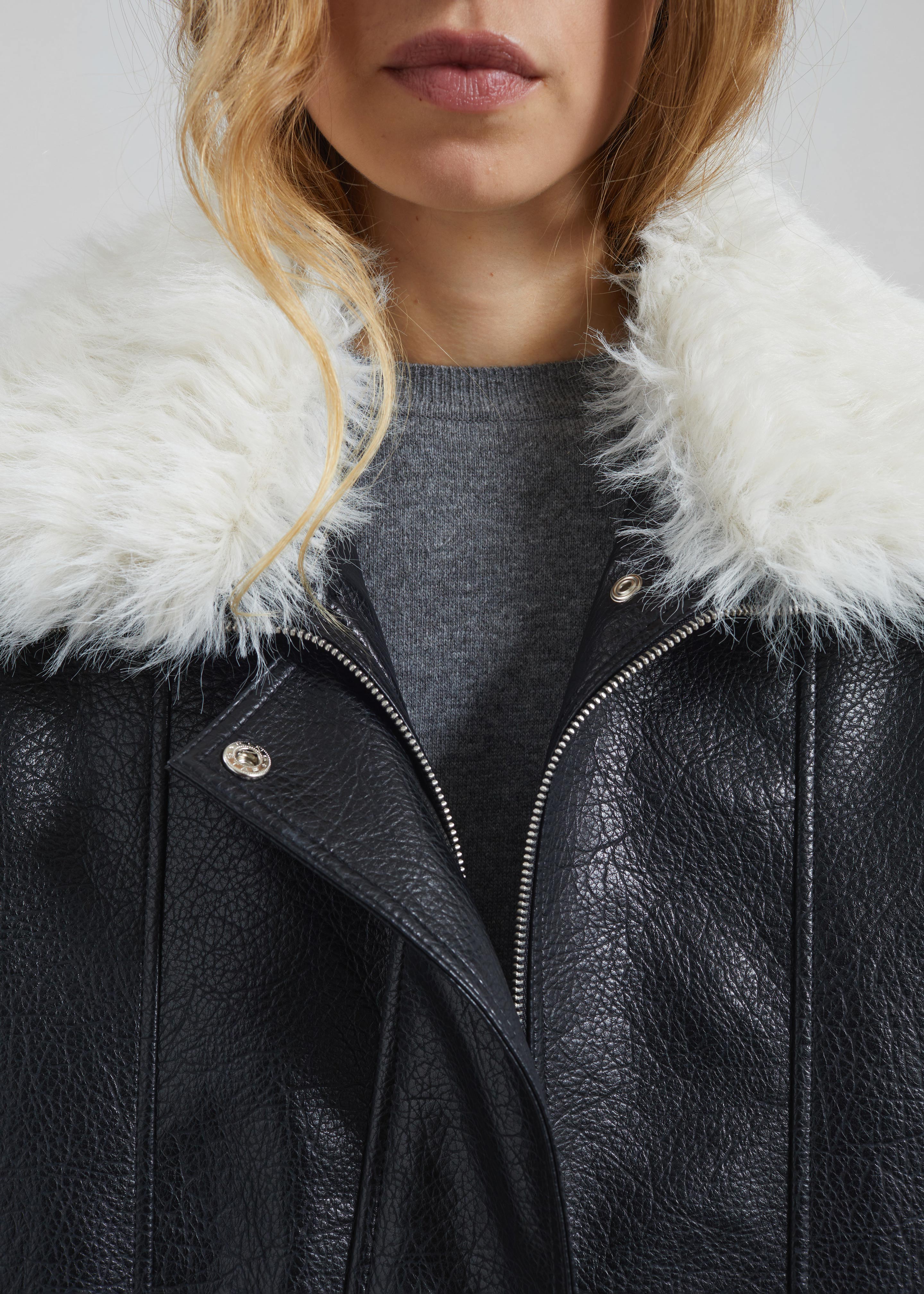 Gemonio Faux Leather Jacket - Black - 6