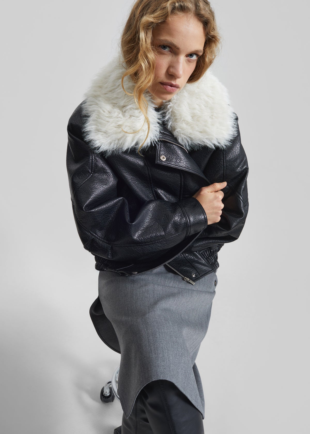 Gemonio Faux Leather Jacket - Black - 1