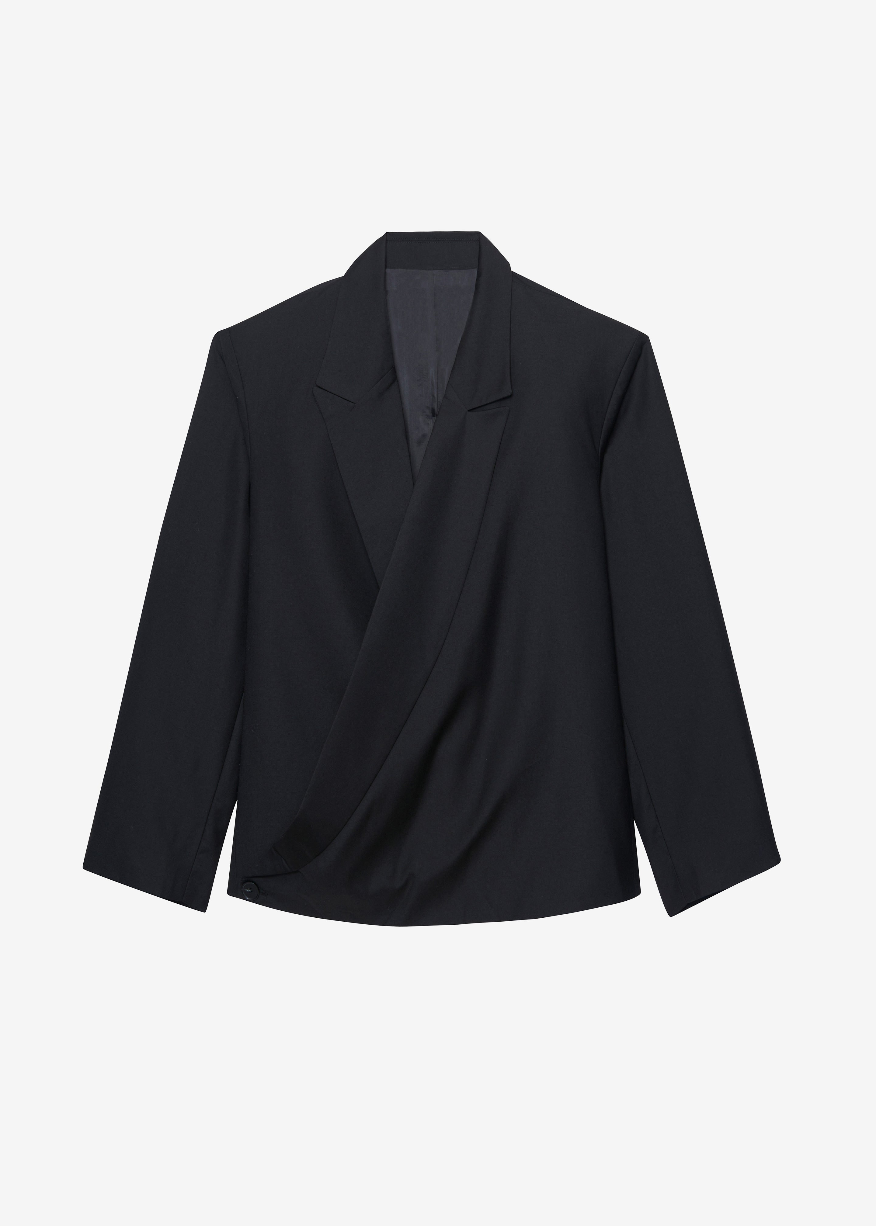 Geneva Wrap Blazer - Black - 8