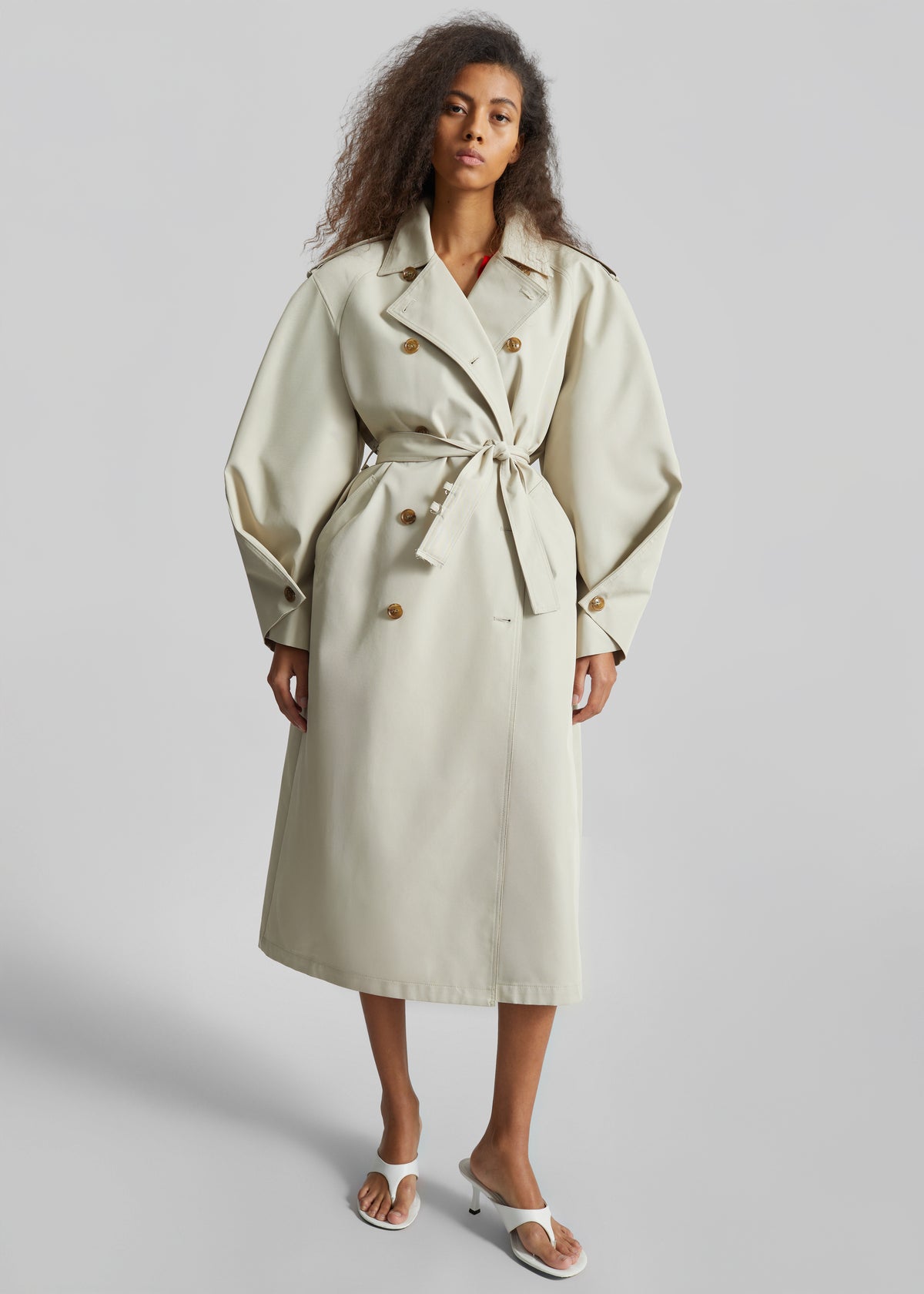 Genoa Padded Trench Coat - Beige - 1
