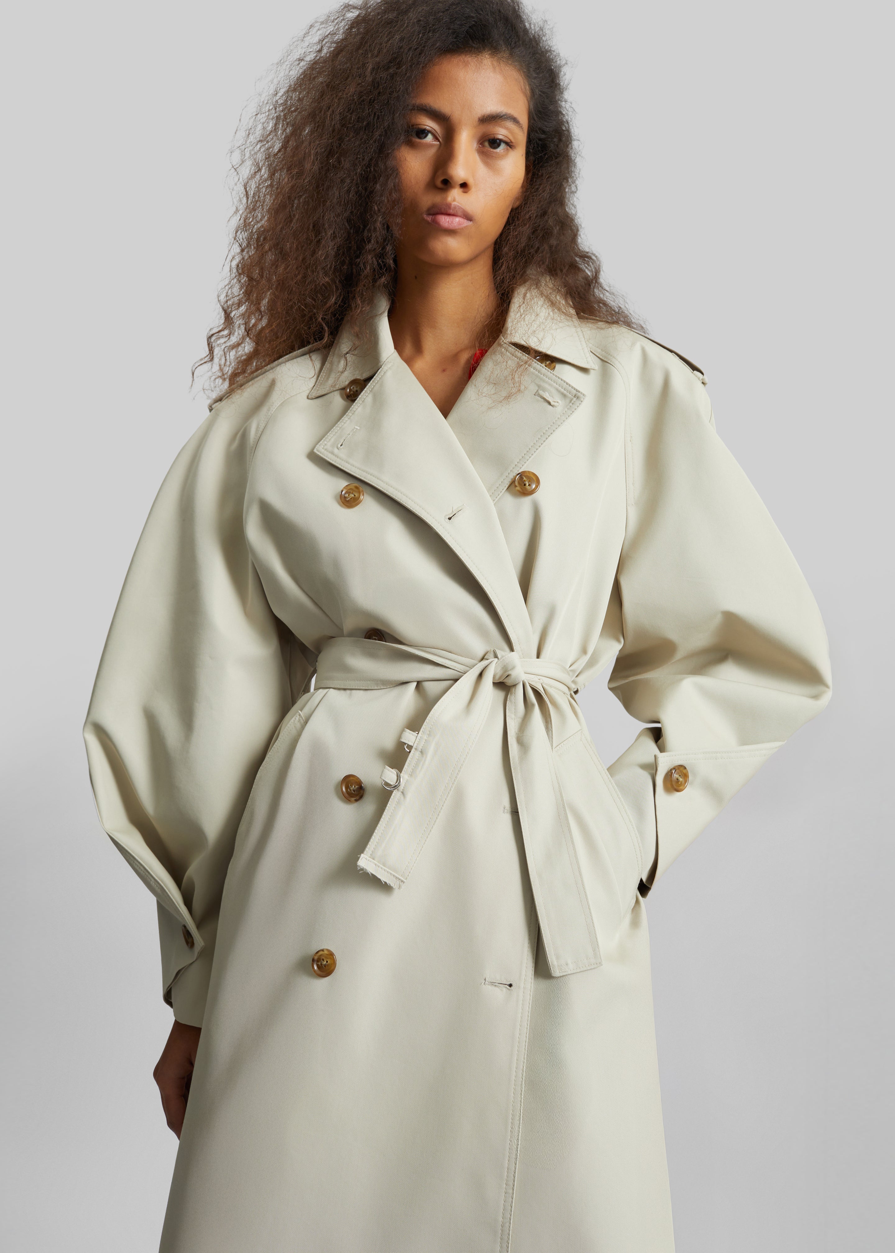 Genoa Padded Trench Coat - Beige - 4