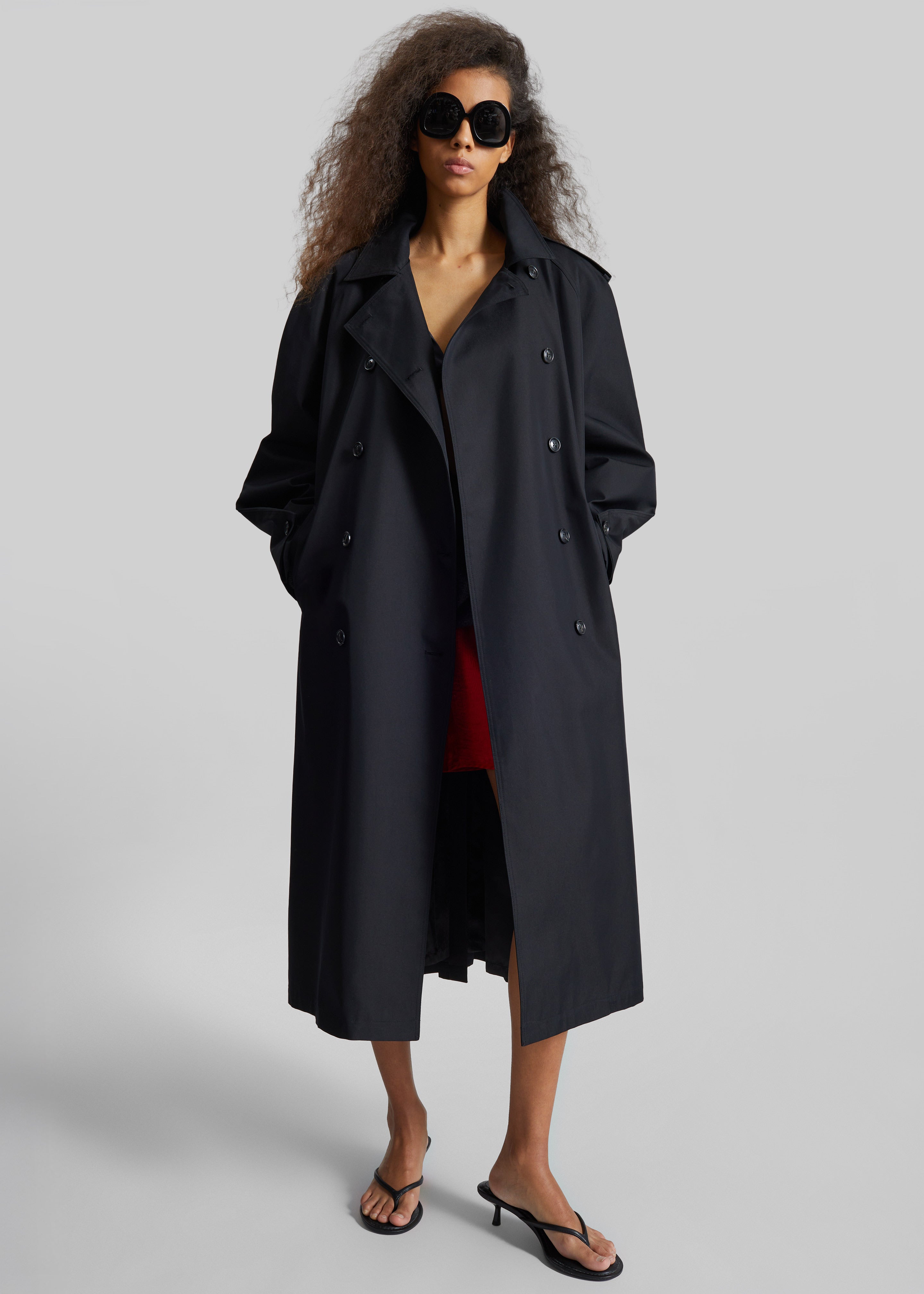 Genoa Padded Trench Coat - Black – The Frankie Shop