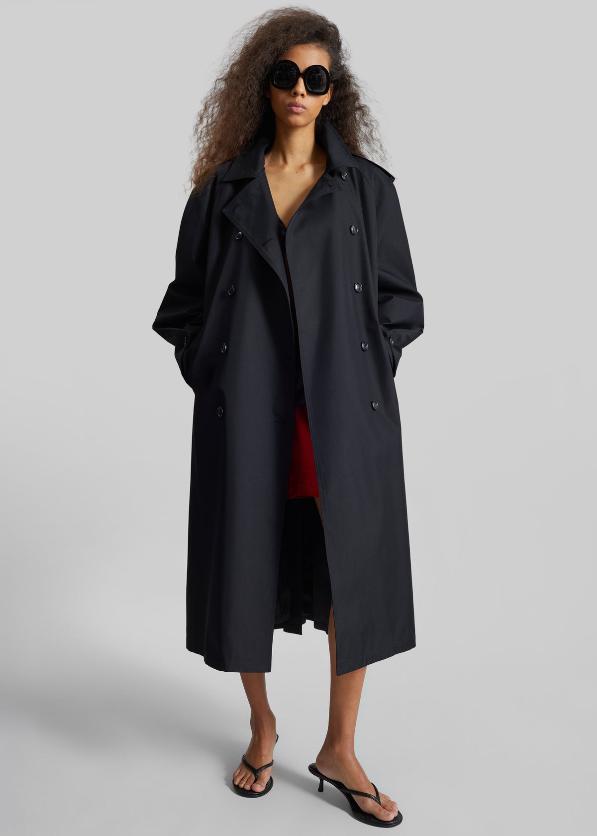 Genoa Padded Trench Coat - Black - 5