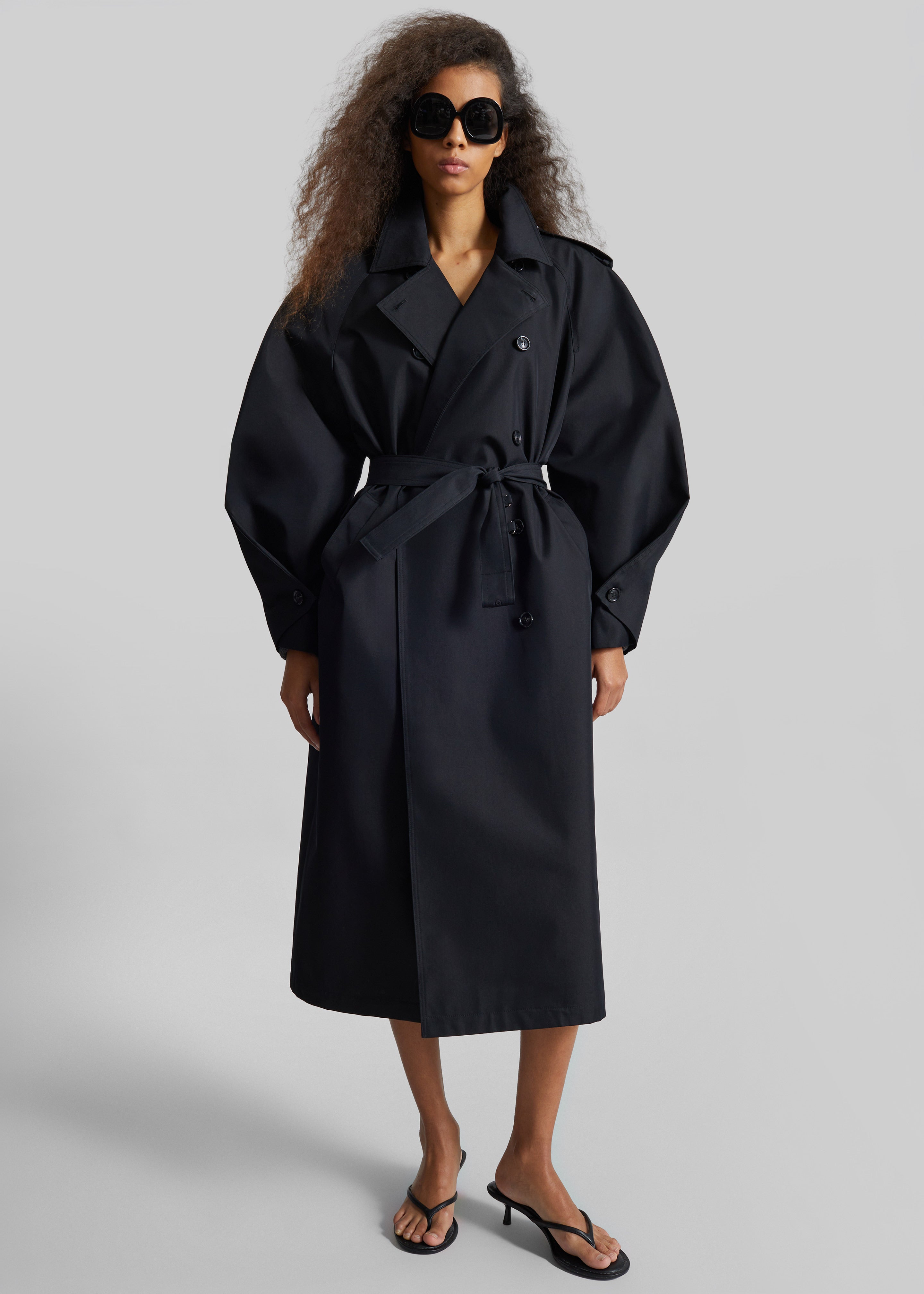 Genoa Padded Trench Coat - Black – The Frankie Shop