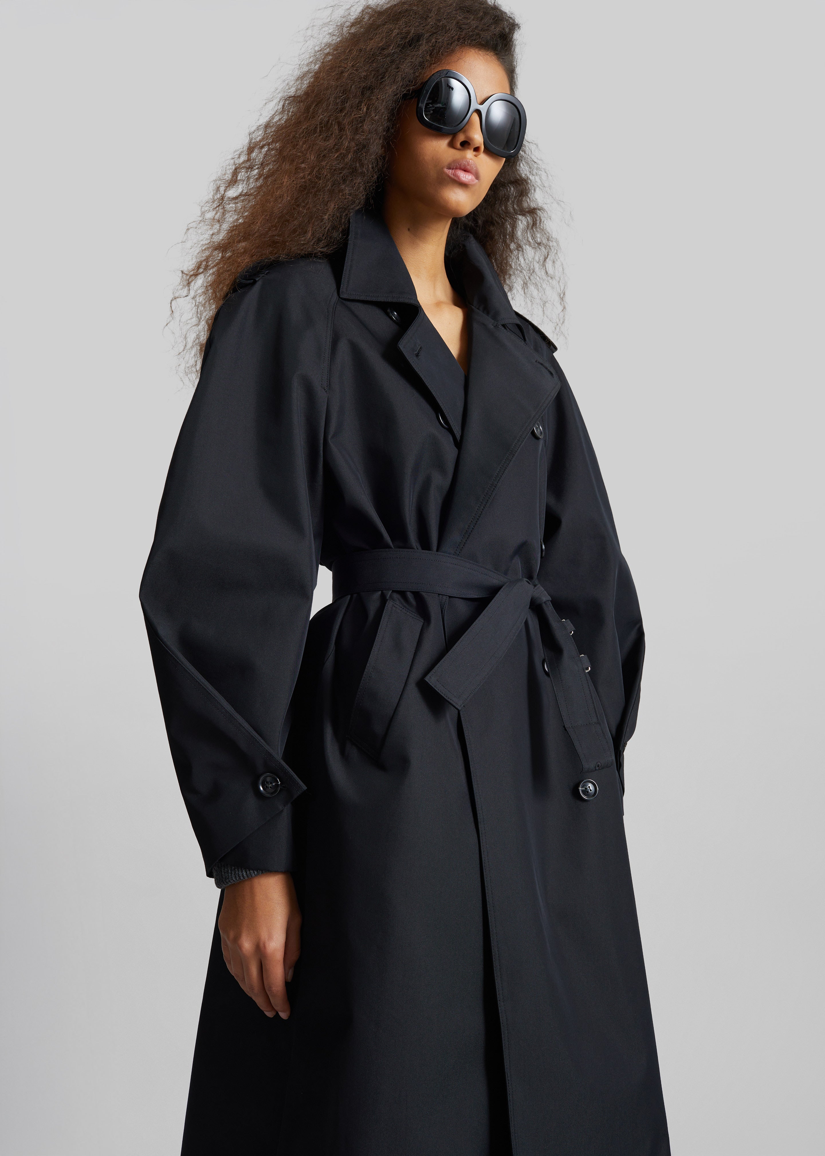 Genoa Padded Trench Coat - Black – The Frankie Shop
