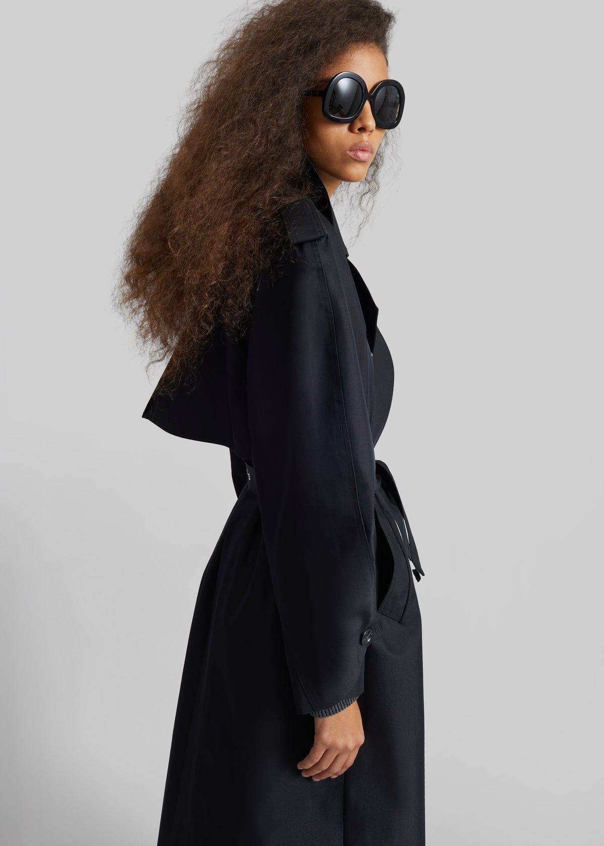 Genoa Padded Trench Coat - Black - 7