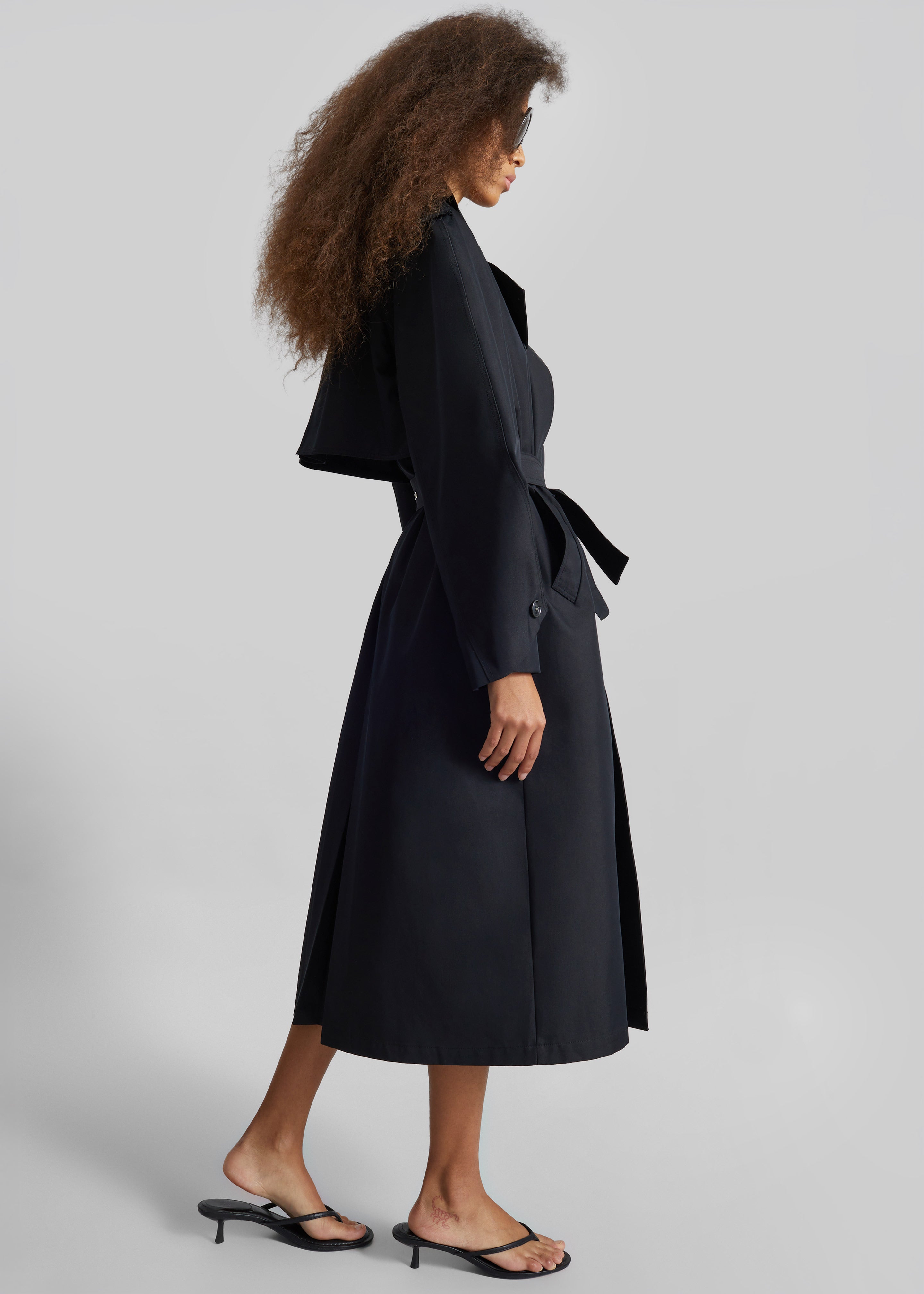 Genoa Padded Trench Coat - Black - 4