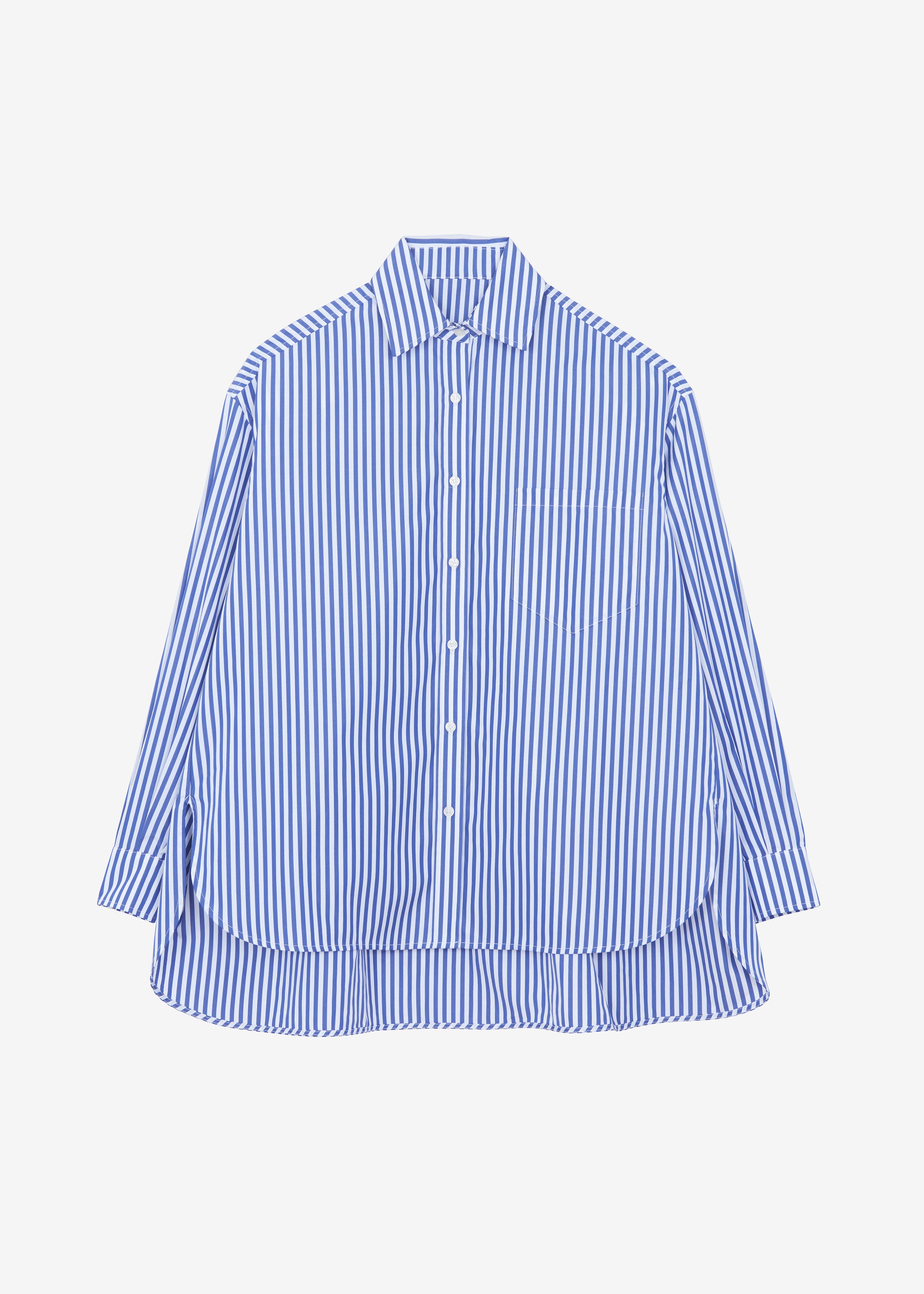 Georgia Boxy Shirt - White/Blue Stripe - 9