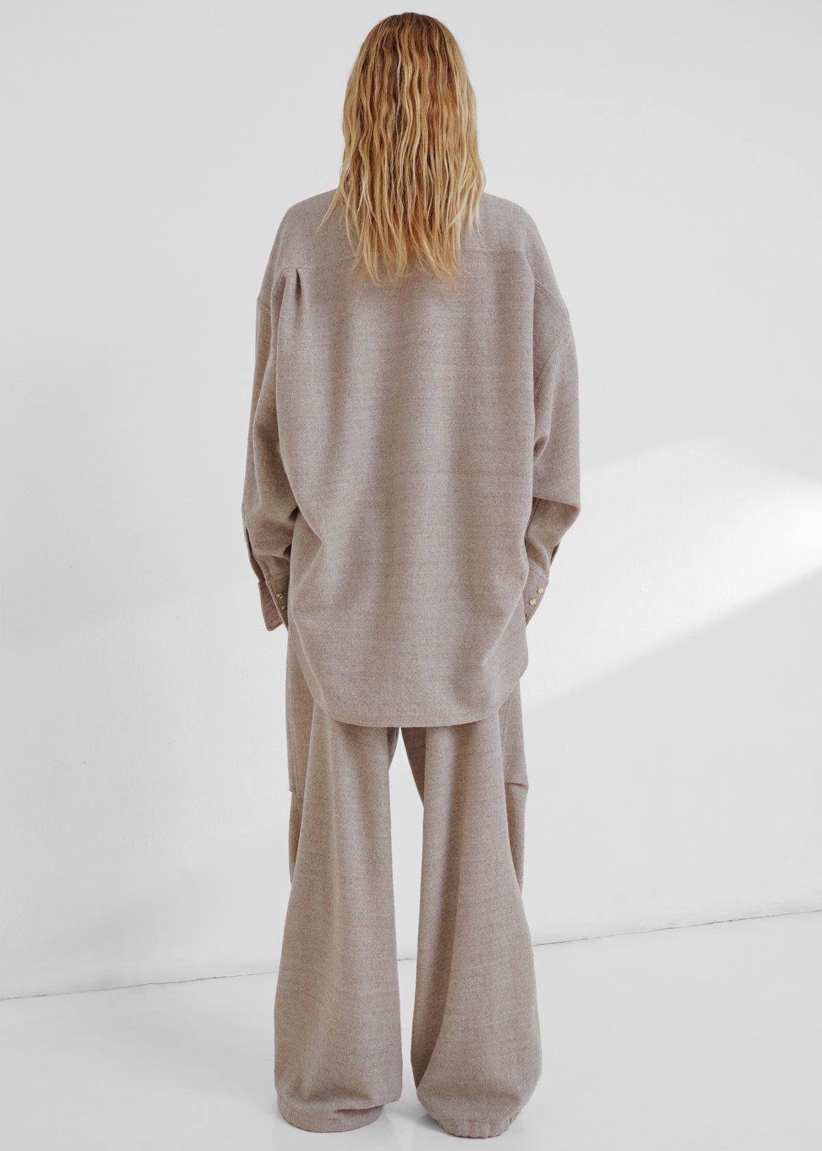 Darkpark Georgia Detachable Scarf Japanese Light Wool Shirt - Beige - 7