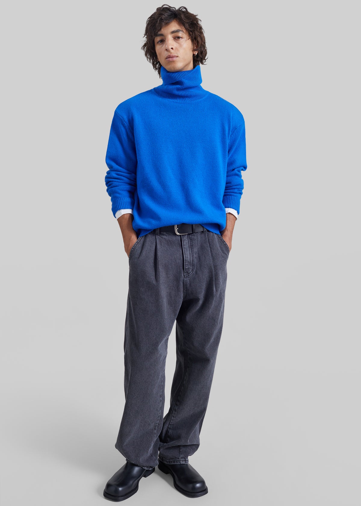 Germain Pleated Jeans - Grey Wash