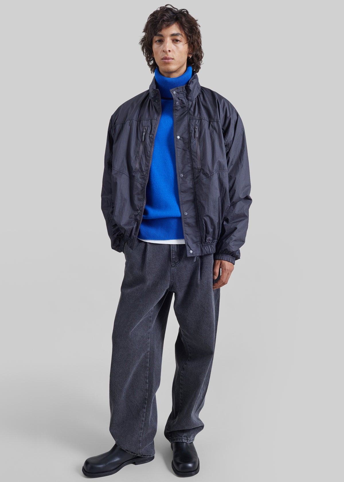 Germain Pleated Jeans - Grey Wash