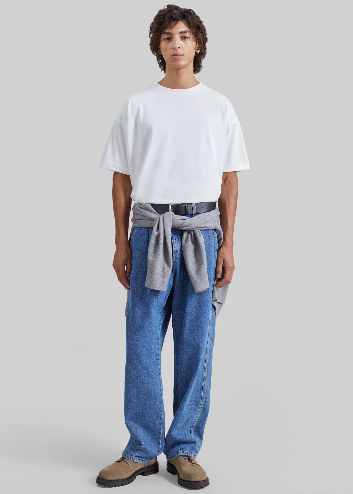 Germain  Pleated Jeans - Medium Wash