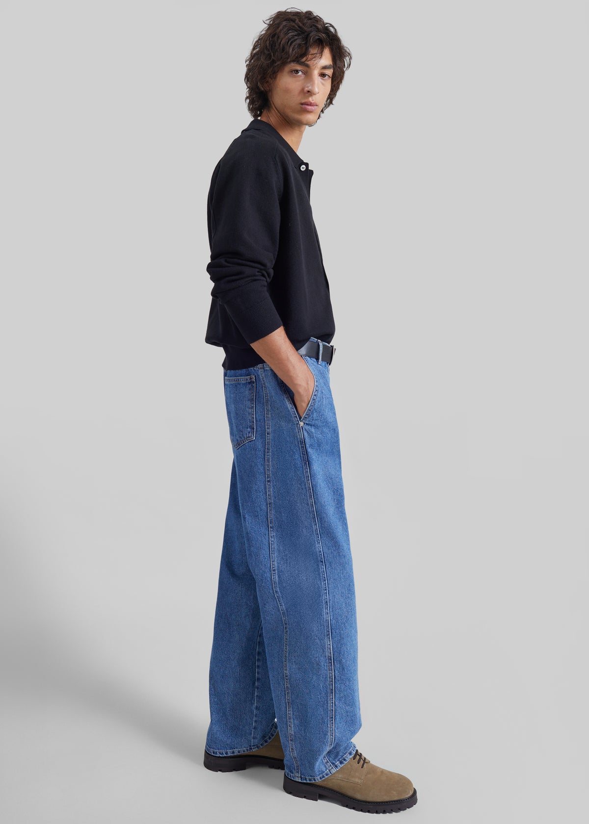 Germain  Pleated Jeans - Medium Wash