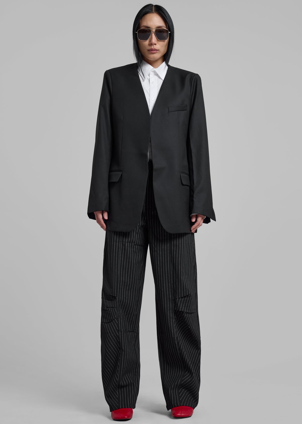 Gillian Collarless Blazer - Black - 2