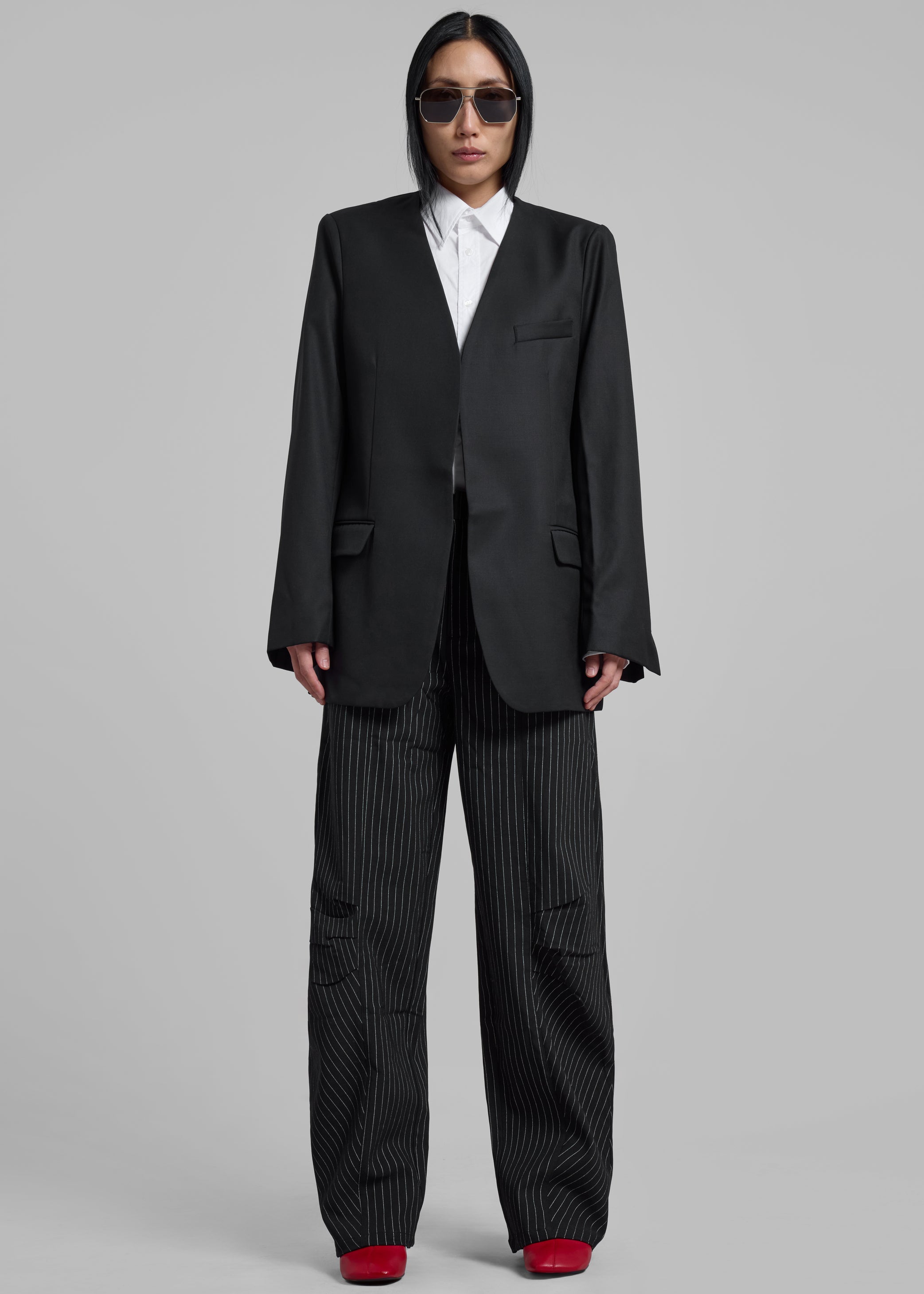 Shop the look image for Gillian Collarless Blazer - Black
