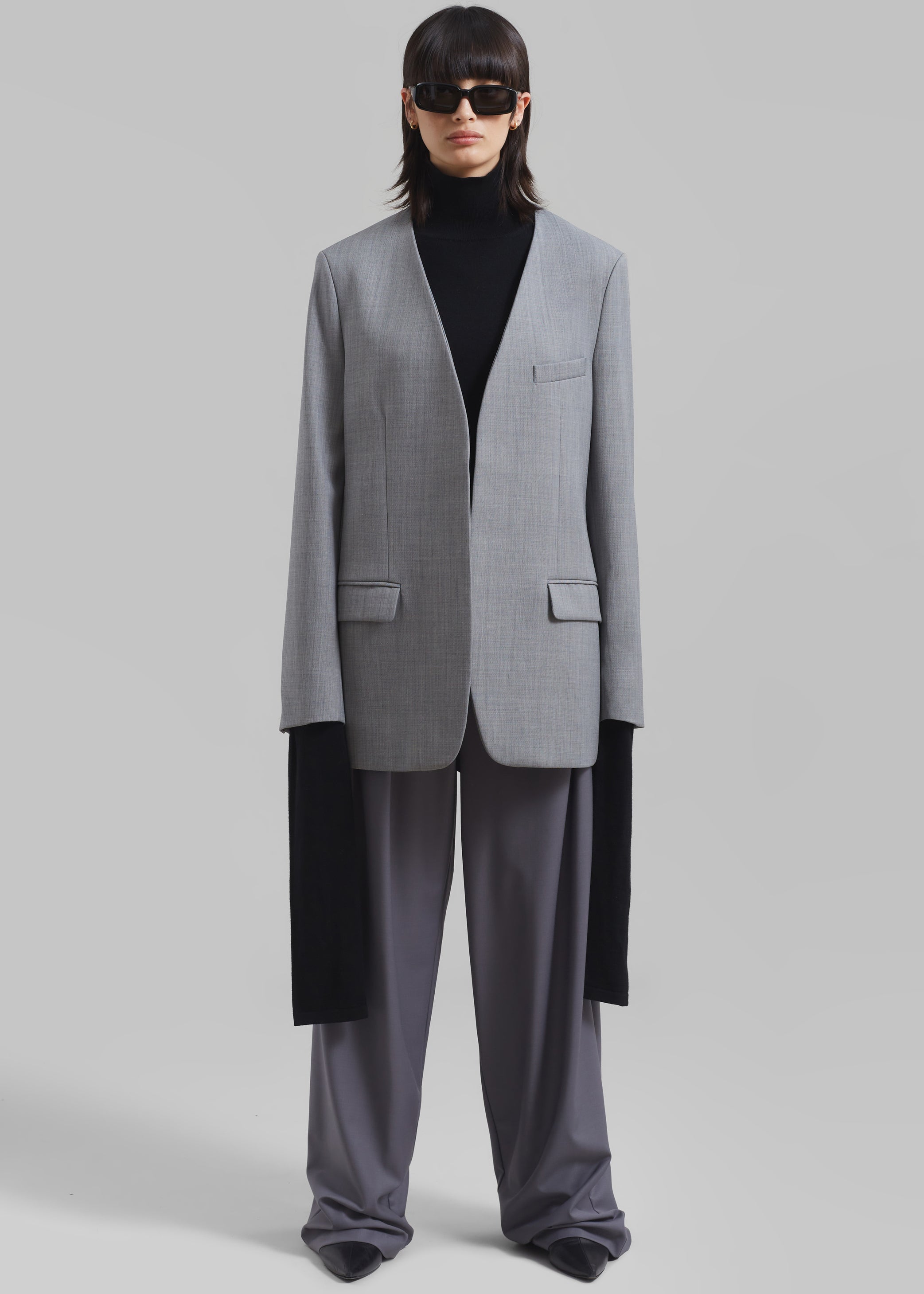 Shop the look image for Gillian Collarless Blazer - Grey
