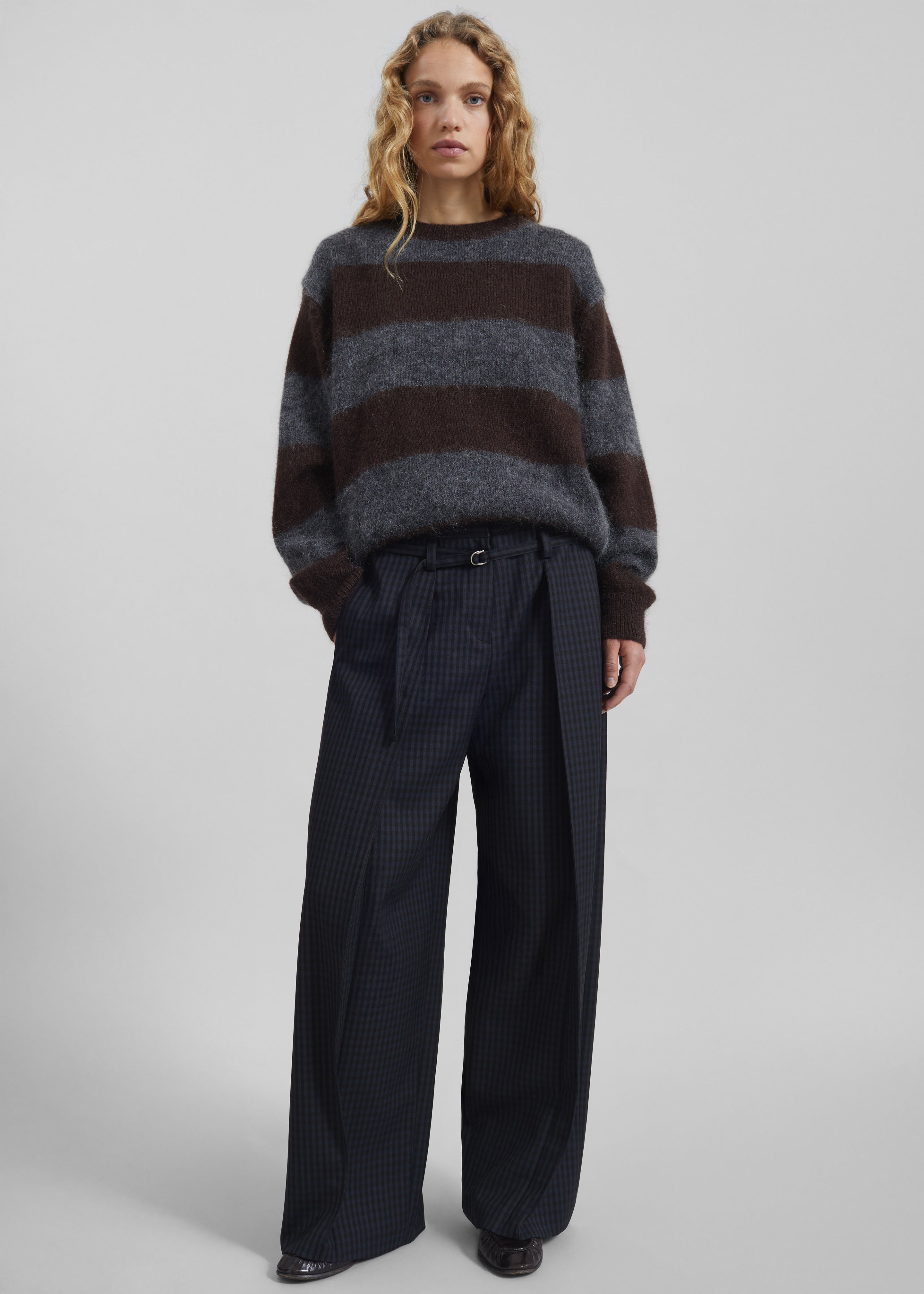 Gimel Mohair Sweater - Grey/Brown Stripe – The Frankie Shop