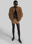 Gina Fur Bomber Jacket - Camel