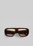 Gince Flat Top Noëll Sunglasses - Havana/Brown