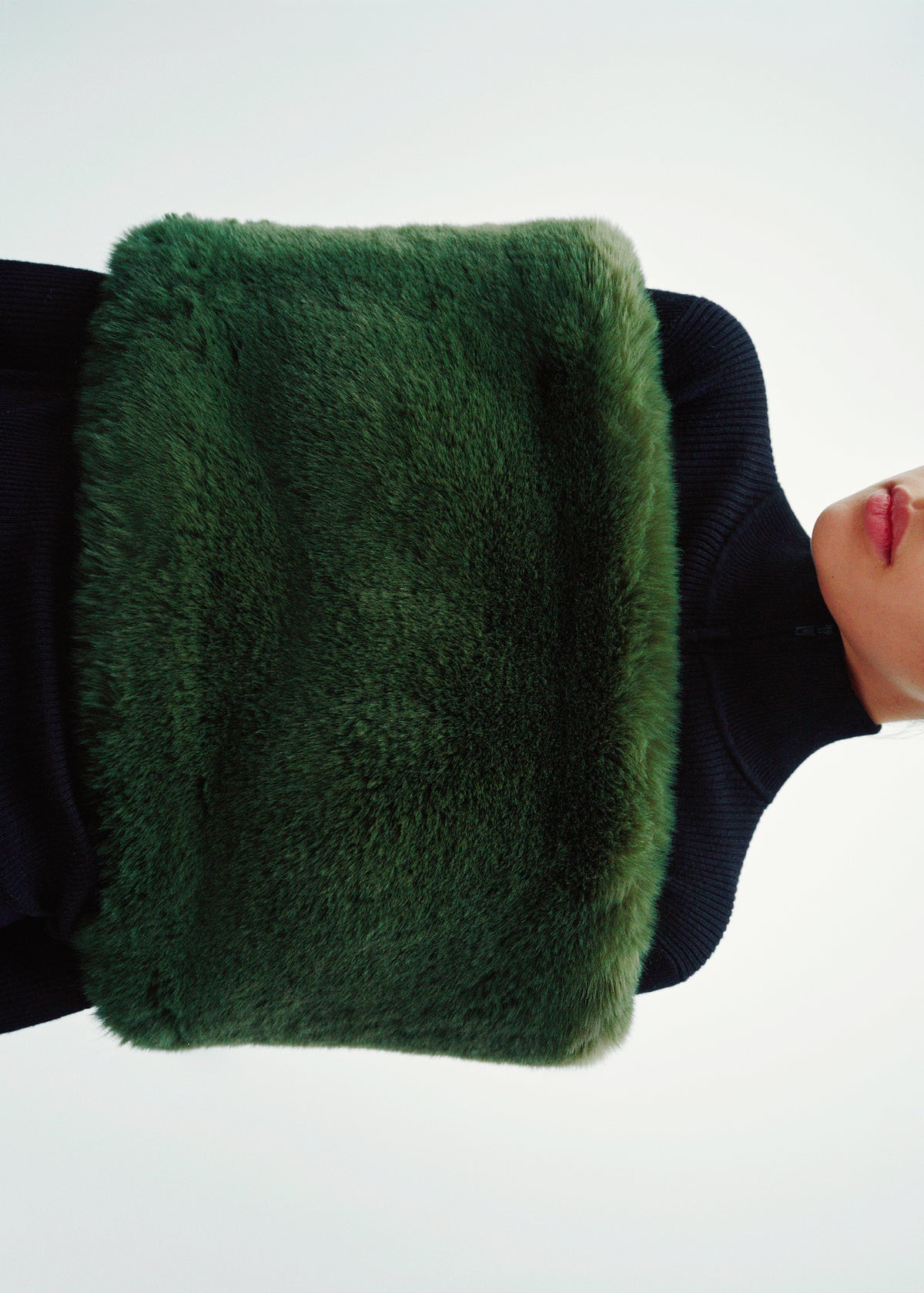 Ginevra Faux Fur Snood - Moss Green - 5