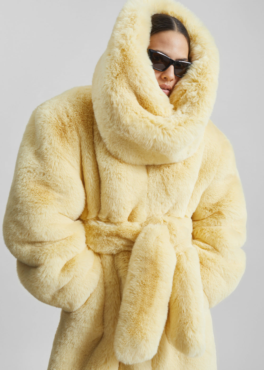 Ginevra Faux Fur Snood - Pale Yellow - 1