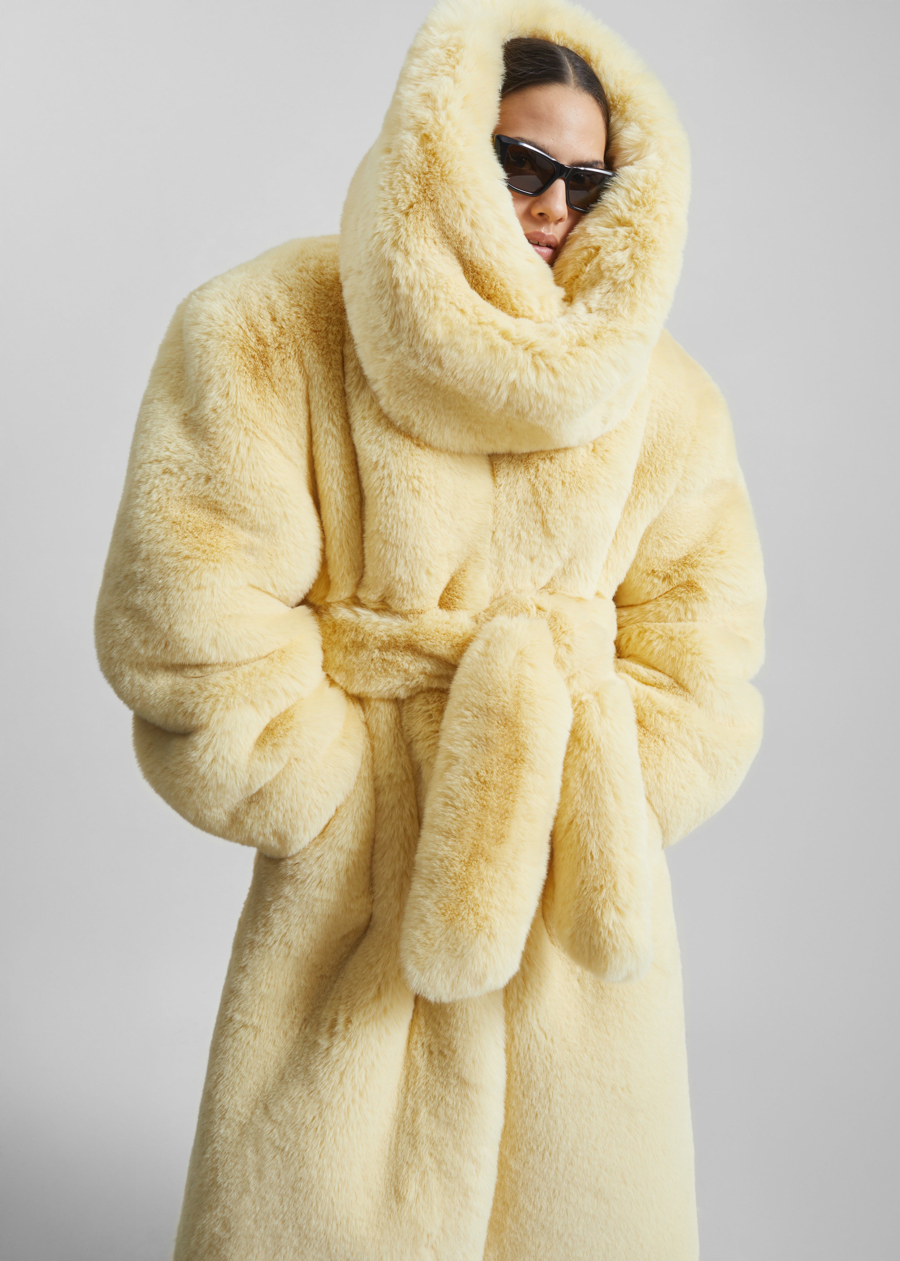 Ginevra Faux Fur Snood - Pale Yellow - 3