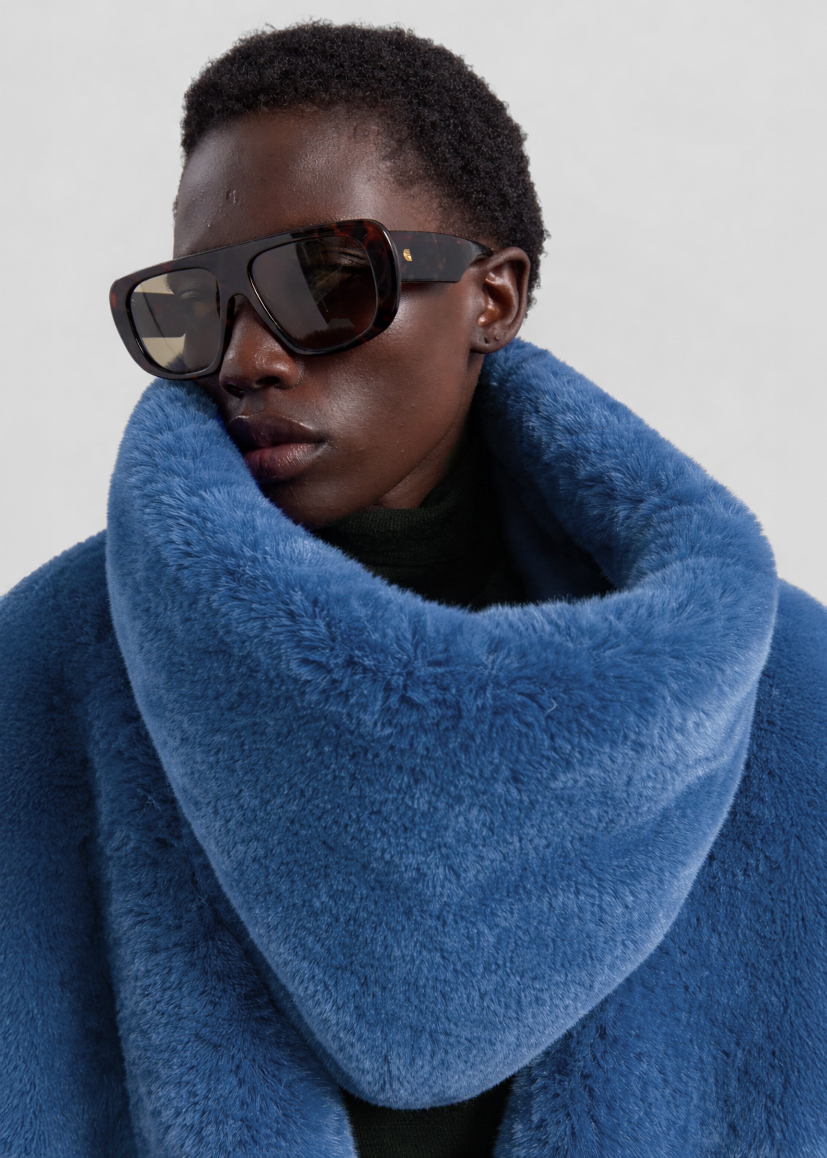 Ginevra Faux Fur Snood - Blue - 1