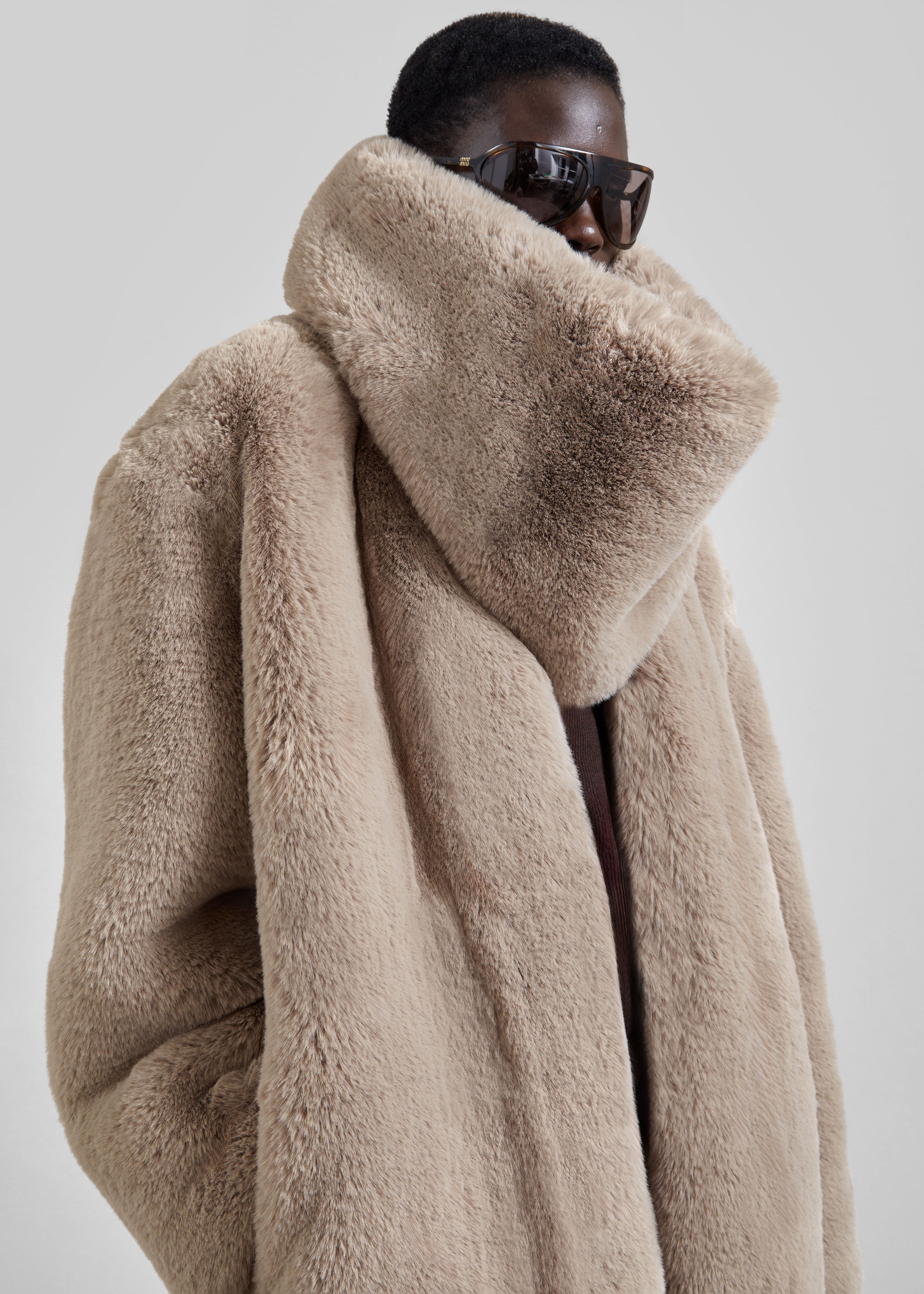 Ginevra Faux Fur Snood - Light Taupe - 4