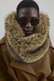 Ginevra Faux Fur Snood - Moss Green Melange