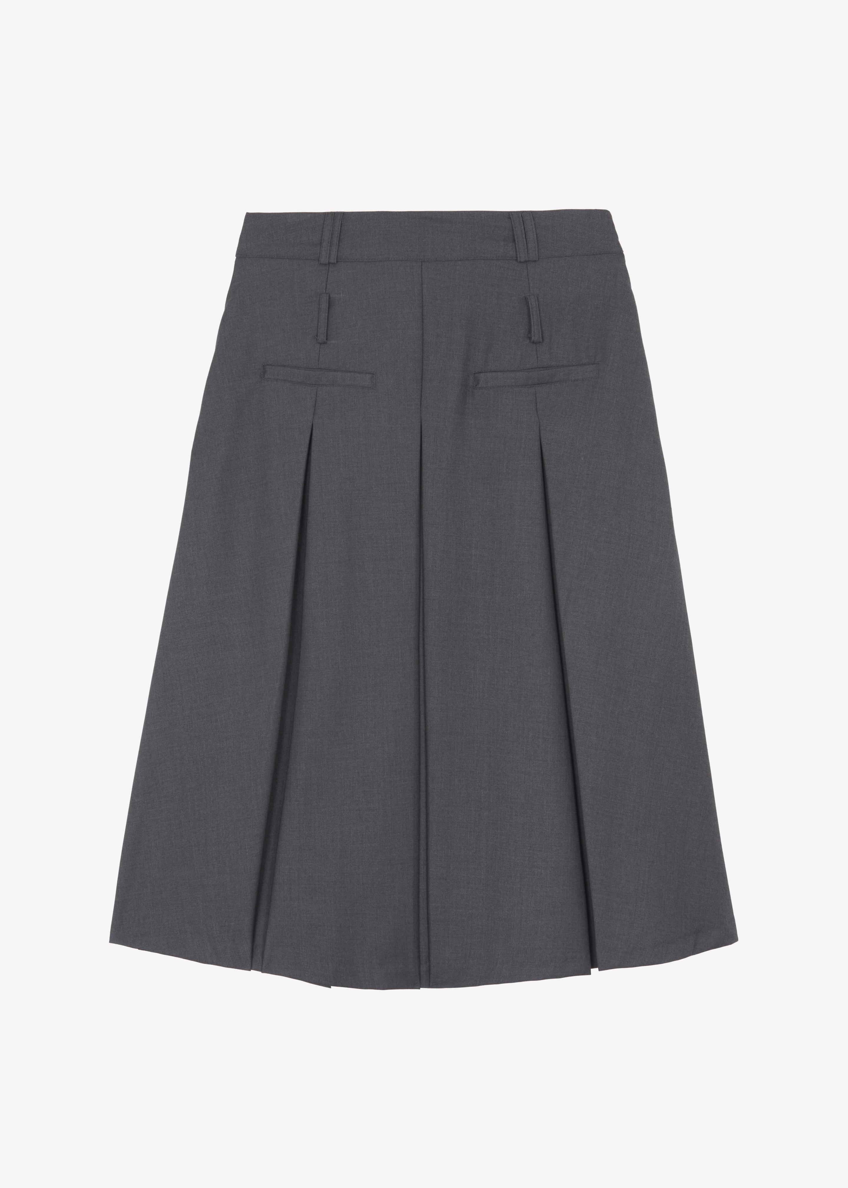 Gisele Pleated Midi Skirt - Grey - 11