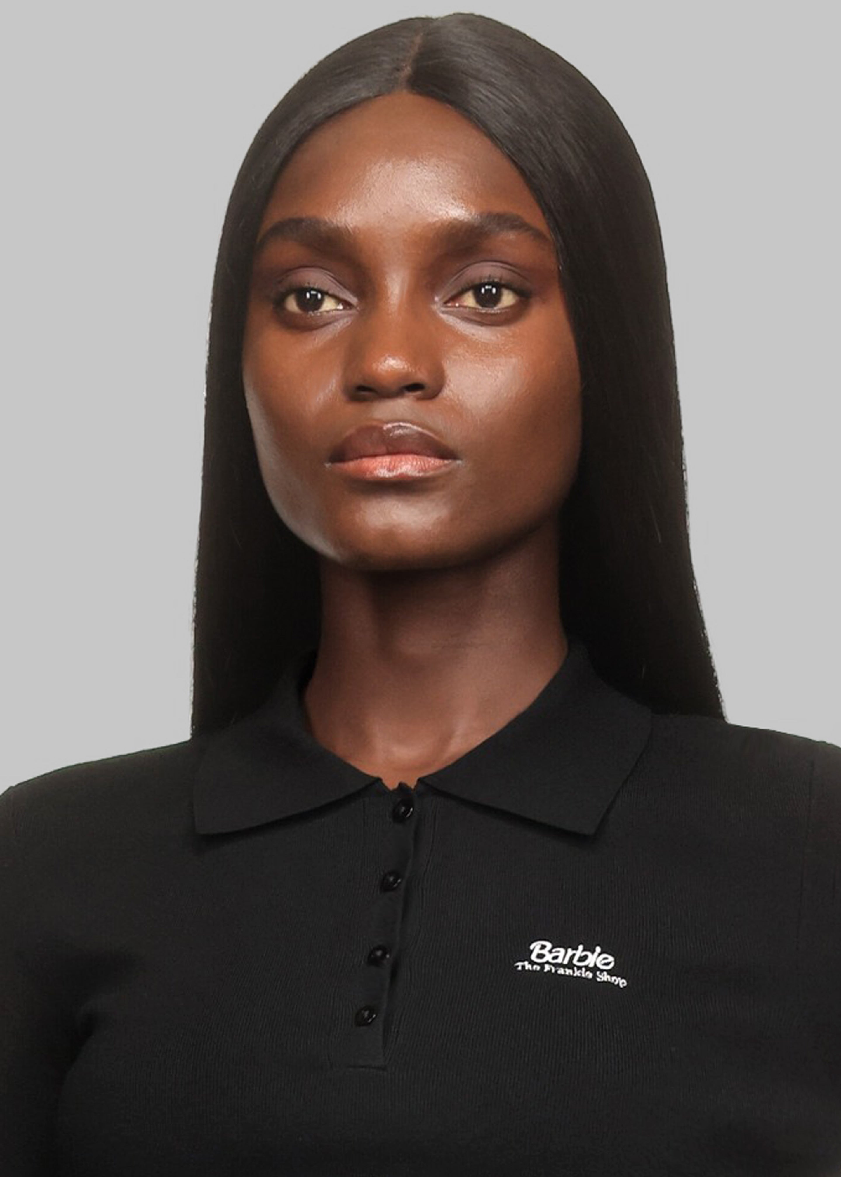 Giselle Cropped Knit Polo x Barbie™ - Black - 2